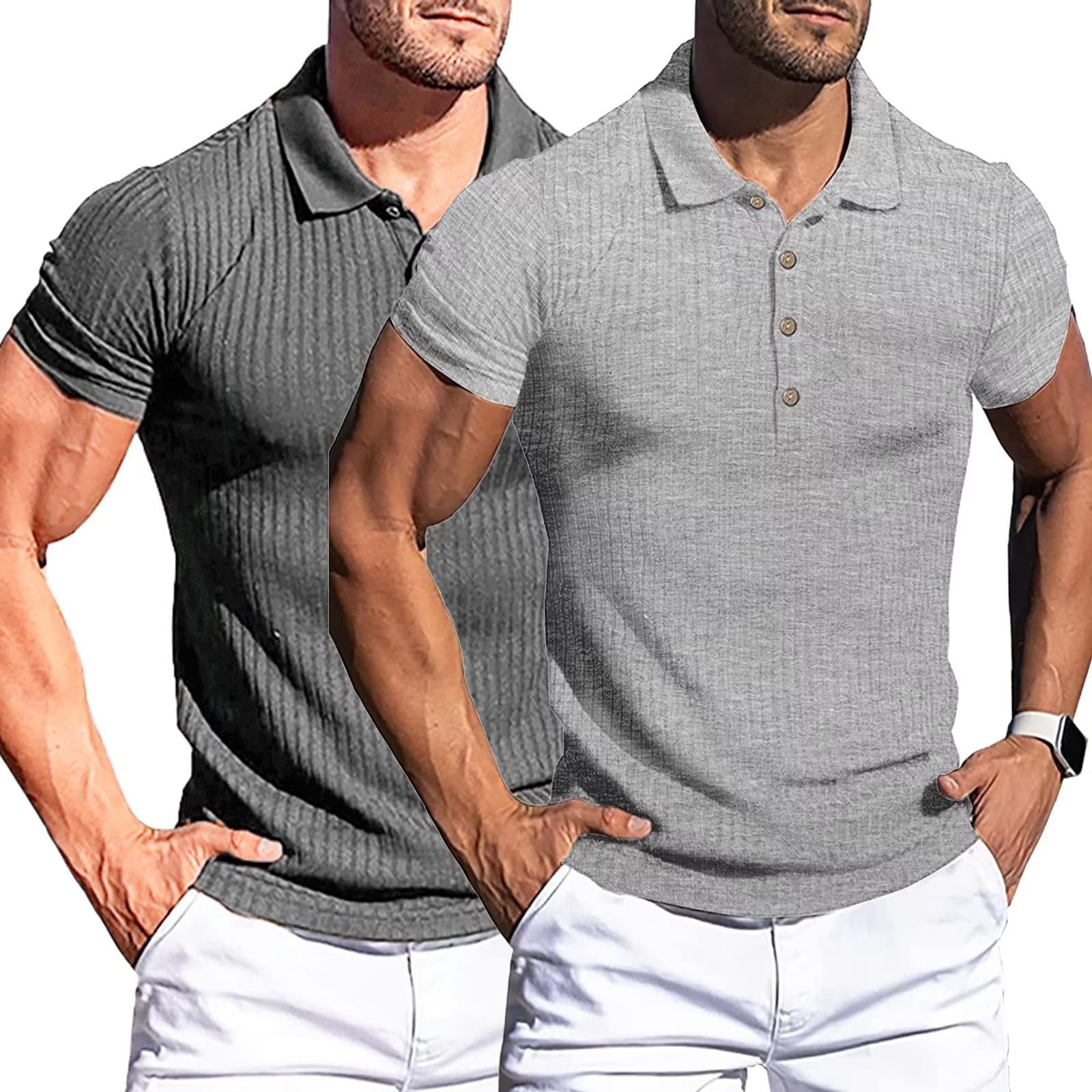 Camisetas para Hombre Camisetas Deportivas de Manga Corta, Transpirables, Deportivas, atléticas, Deportivas, para Correr,Paquete de 2