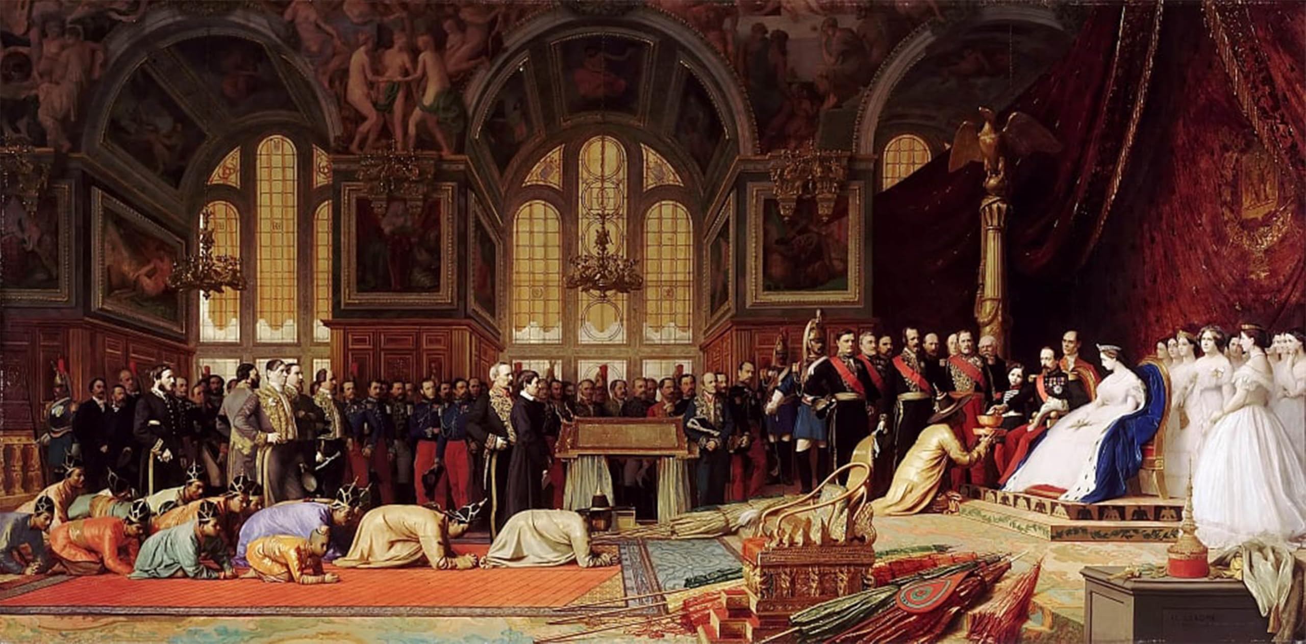 POSTERIIk Famous Print Pop Art Wall Art Graffiti Reception of the Ambassadors of Siam by Jean Leon Gerome Art Prints for Home Decor 60x90cm