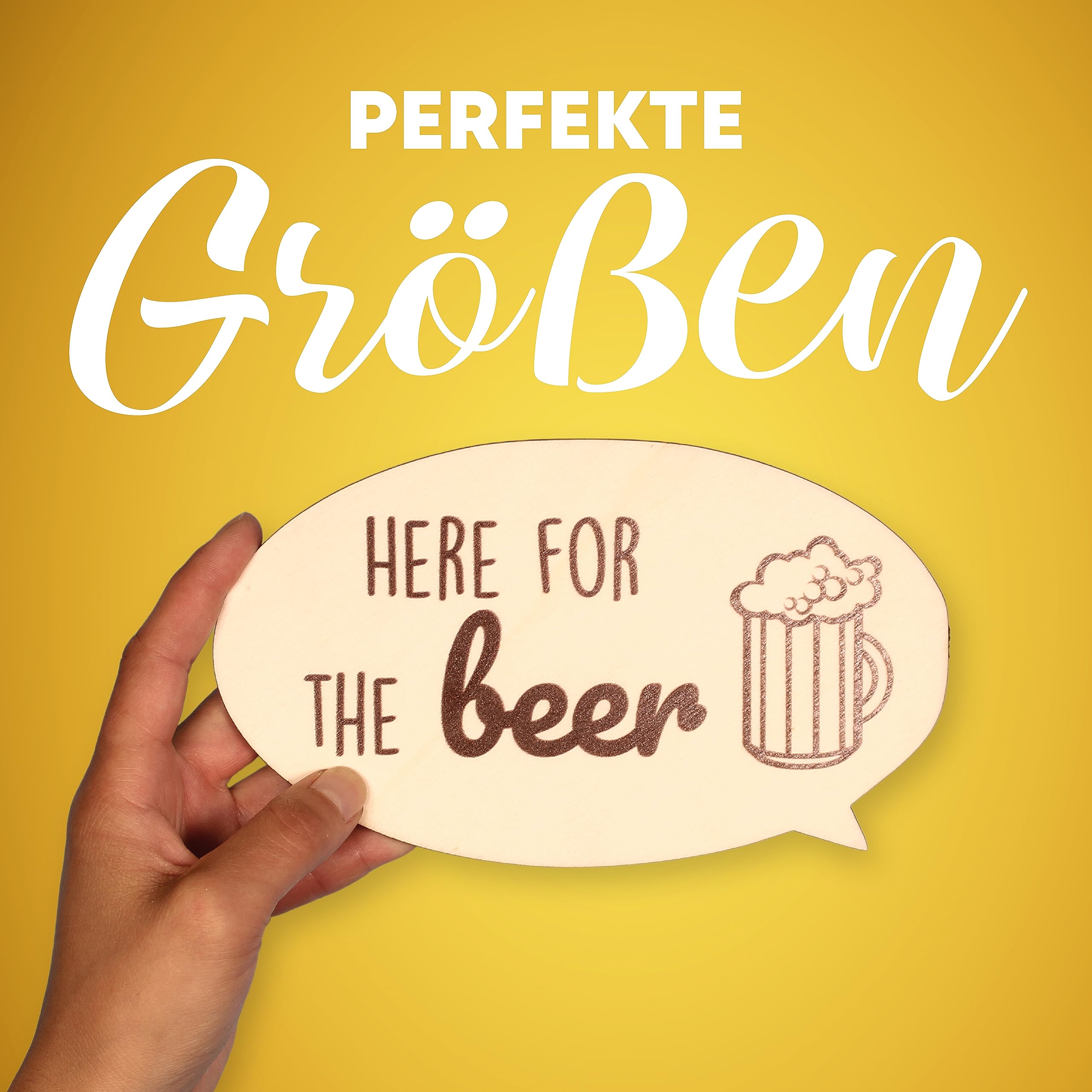 Holzura Fotobox Accessoires Hochzeit Requisiten, Schilder aus Holz mit Sprüchen, Wedding Props Zubehör für Photo Booth und Fotoboxen als Hochzeitsdeko Accessoires