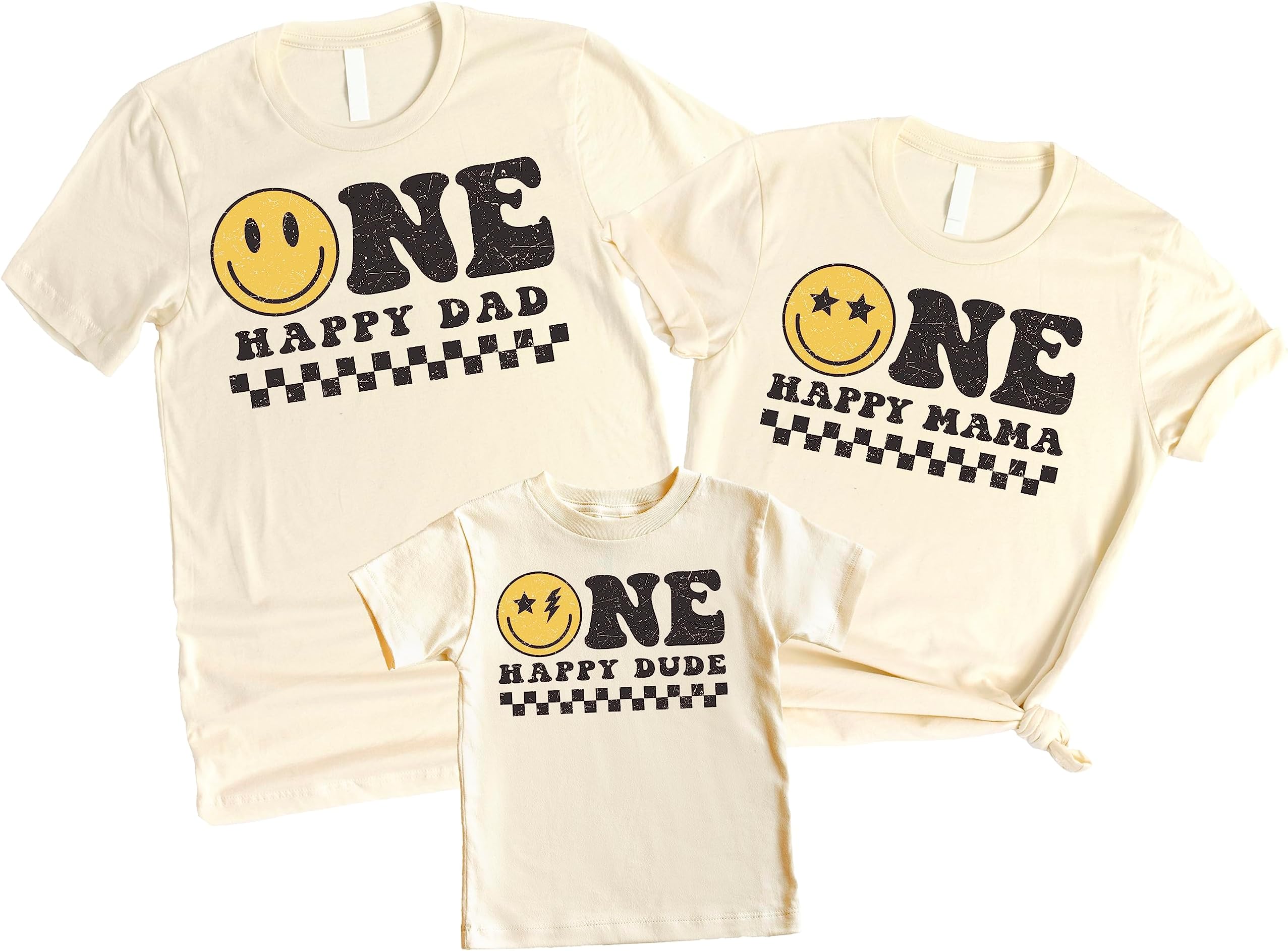 One Happy Dude 1st Birthday Matching Family Outfits for Mom and Dad for Baby Boys and Baby Girls