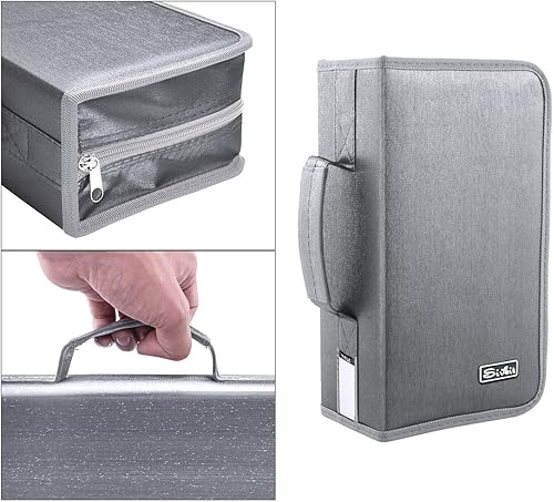 Miniatura 3 de Soporte para funda de DVD, estuche para CDDVD, soporte para carpetas de CD y DVD, capacidad para 160 unidades, organizador portátil de carpetas de