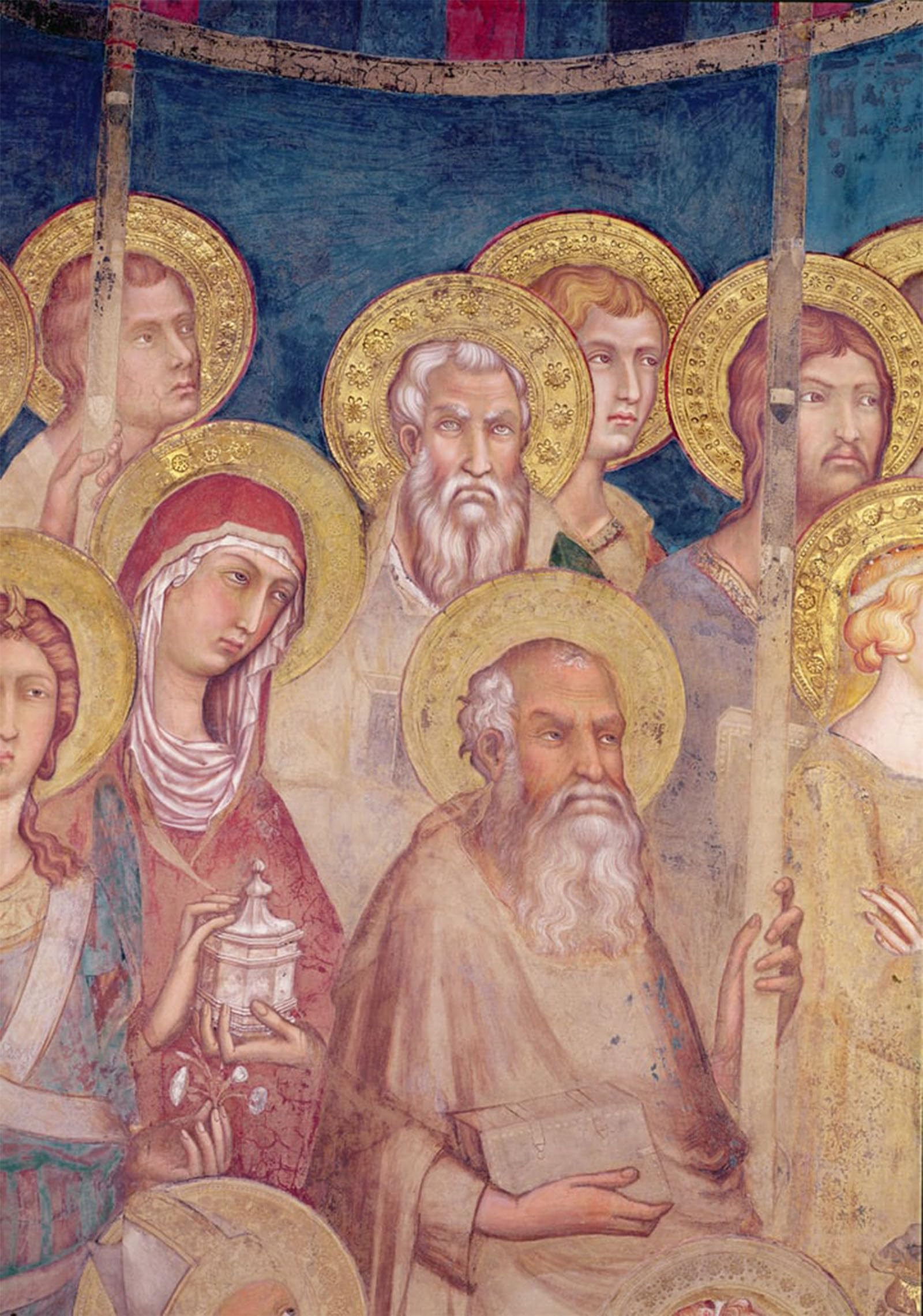 ARTXLXXBN Famous Painting Canvas Artwork Graffiti Print Maesta Detail of Saints by Simone Maritini Portrait Canvas Image for Home Decor 60x90cm