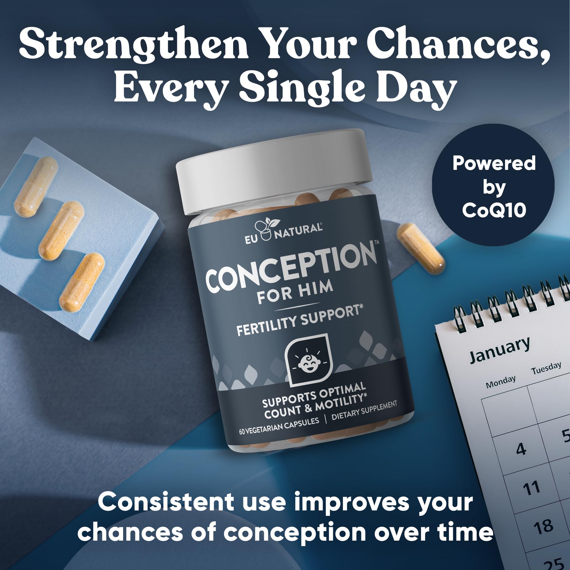 Eu Natural Conception for Him, Male Fertility Supplements, 120 Veg Capsules — Amazon image 7