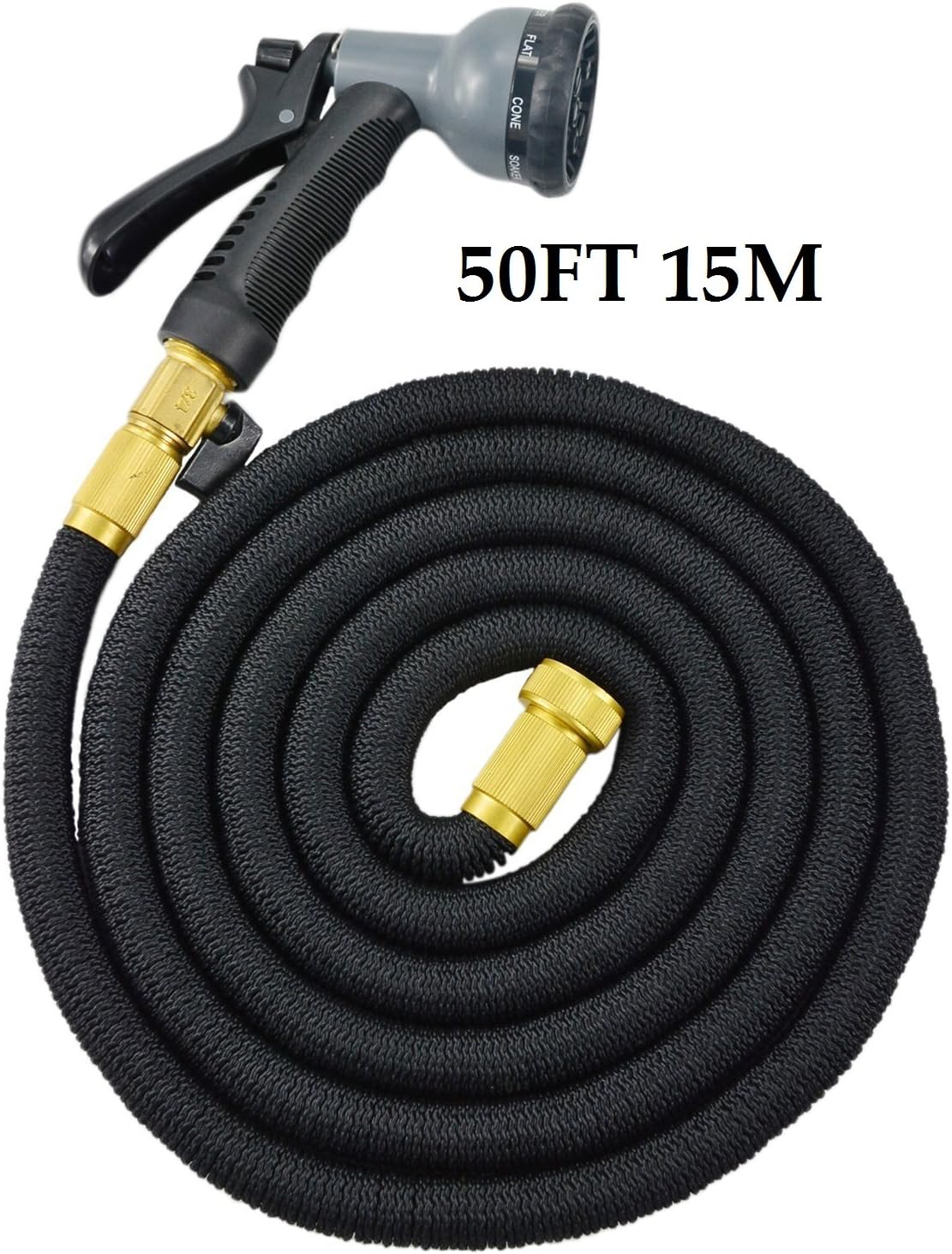 [NEW VERSION]Garden Hose, 50ft/100ft Magic Garden Hose Pipe Expandable 3 Times, Spray Nozzle with 9 Funtions Extreme Solid with Connector in Copper