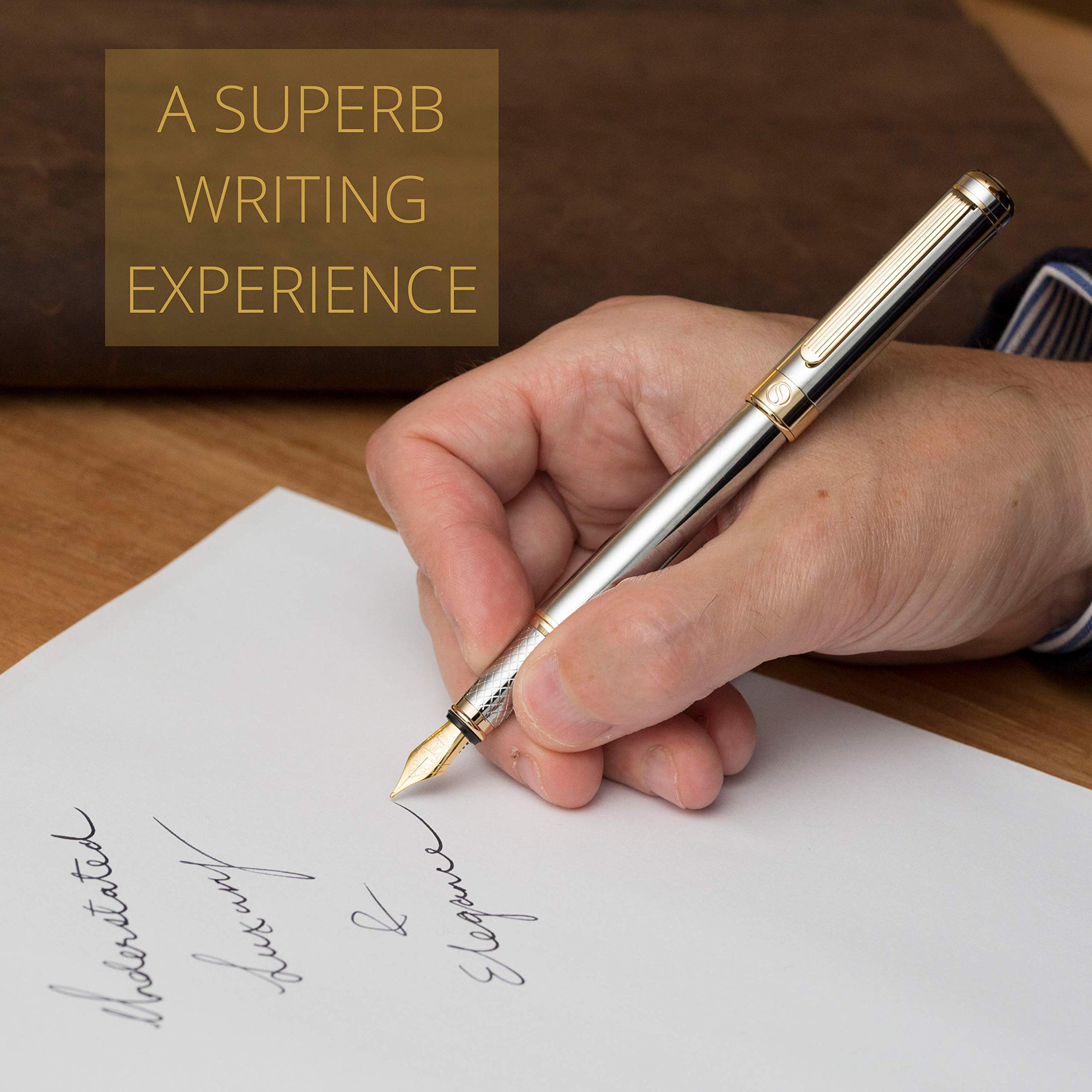 Buy Scriveiner Silver Chrome Fountain Pen Stunning Luxury Pen with