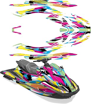 AMR Racing Jet Ski Graphics Kit PWC Stickers for Yamaha Wave Runner GP 1800 R 2021-2026 Featuring Flashback Design, Upgrade Your Personal Watercraft with Protective Stickers!