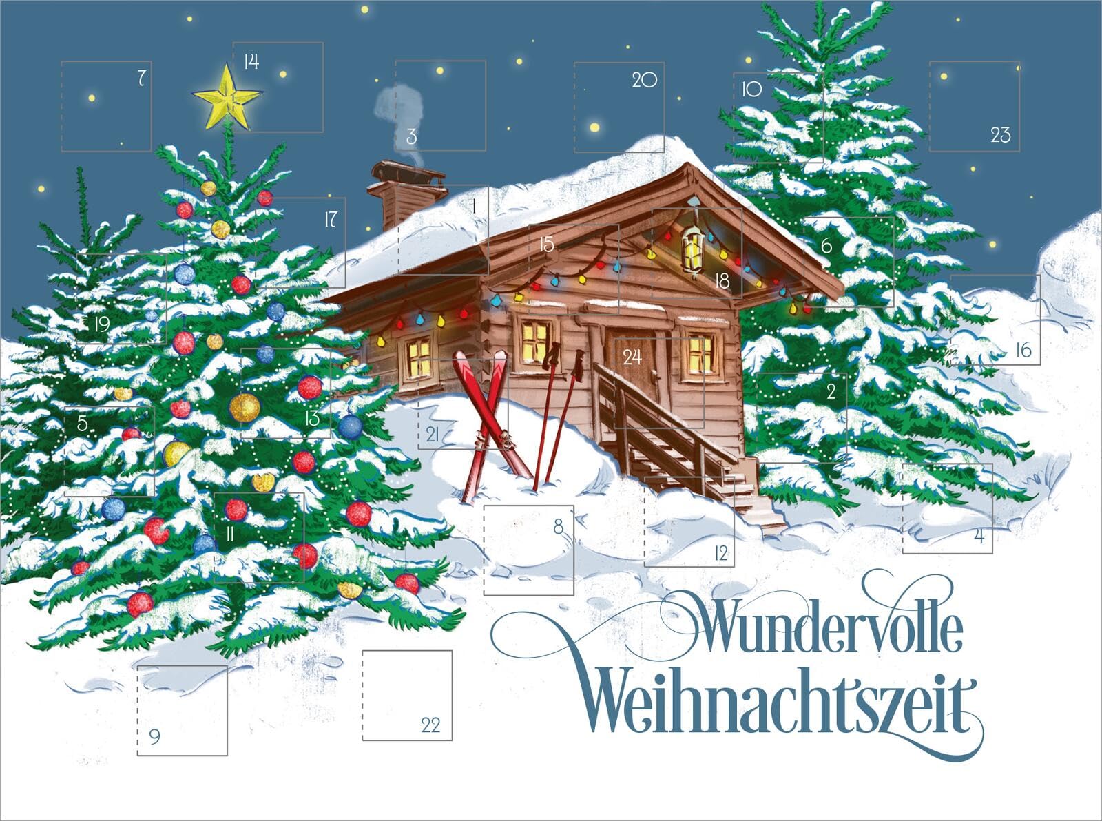 Display Mini-Adventskalender mit Umschlag zum Verschicken Eine wunderschöne Weihnachtszeit: Mit 4 x 9 Ex. | Adventskalender-Postkarten mit 24 Türchen und Kuvert (DIN A6)
