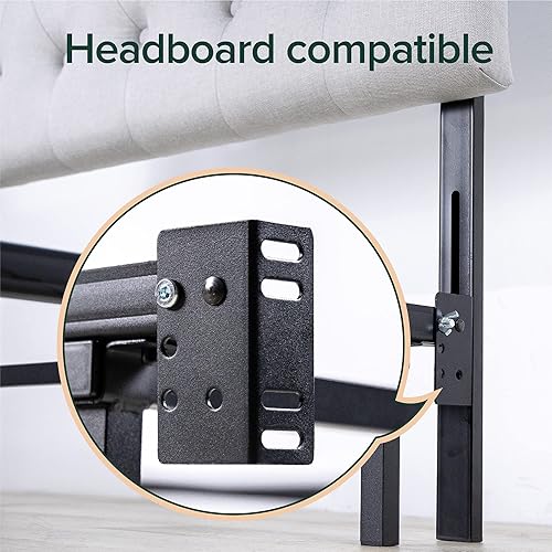 Miniatura 7 de Zinus Base de colchón de metal sin montaje, base de colchón blanca de 7.5 pulgadas, estructura de metal resistente, base de cama de metal Queen &