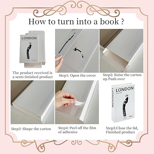 Miniatura 4 de 6 libros decorativos para decoración del hogar, libros decorativos apilados para estantes, arte falso, tapa dura, libros falsos plegados para