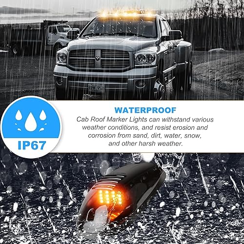 Miniatura 4 de FOUFLY Luces de cabina de 12 V 16 LED humo techo luces marcador luces techo luces de techo Ford f350 luces de cabina Ford F250 F350 F450 F550