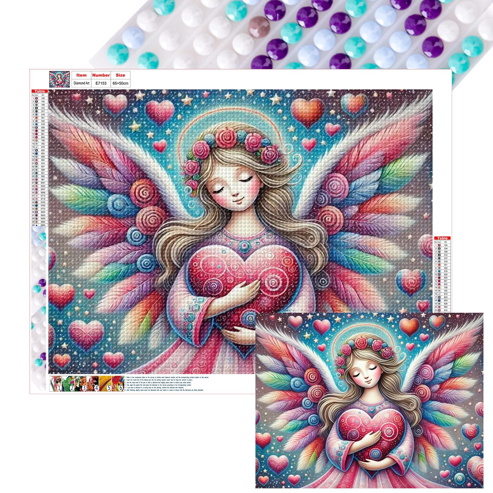 Poetrydraw Girls Full Diy 5D Round Drill Gem Art Diamond Art Painting Kits For Adults/Beginners Gift Idea Home Decor Diamond Art Paintings Picture Arts Craft 19.69X25.59in