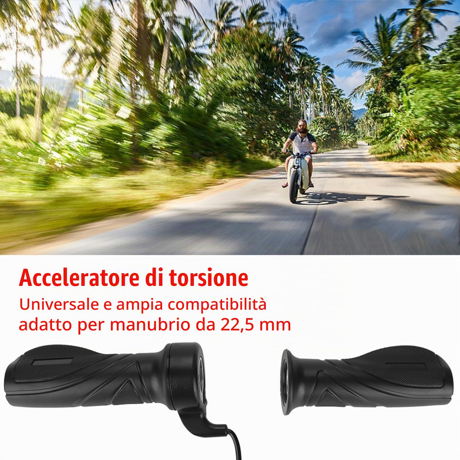 Alomejor 1 Paio Throttle Grip Impugnatura Dell'acceleratore Universale Throttle Grip per Acceleratore per Manubrio da 22,5 mm per Bici Elettrica Scooter