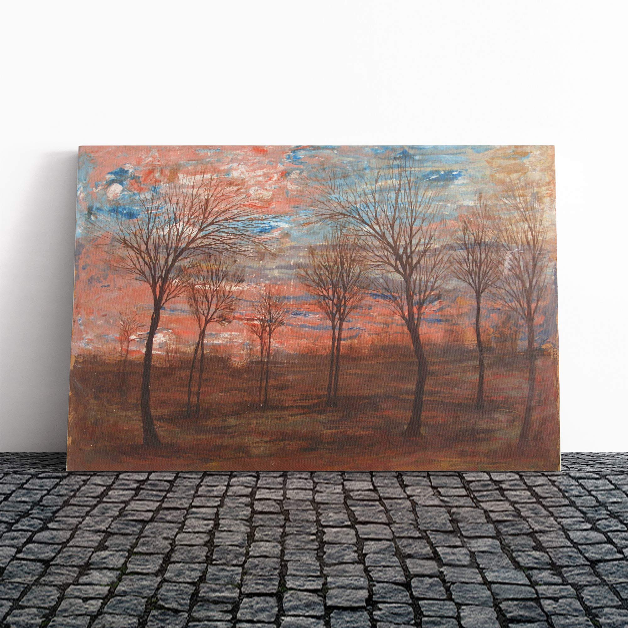 Egon Schiele Trees Canvas Print | Gallery Wrapped 30mm Frame Wall Art | 24x16 inches | Ready to Hang | Modern Landscape Picture | Living Room Bedroom Lounge Office