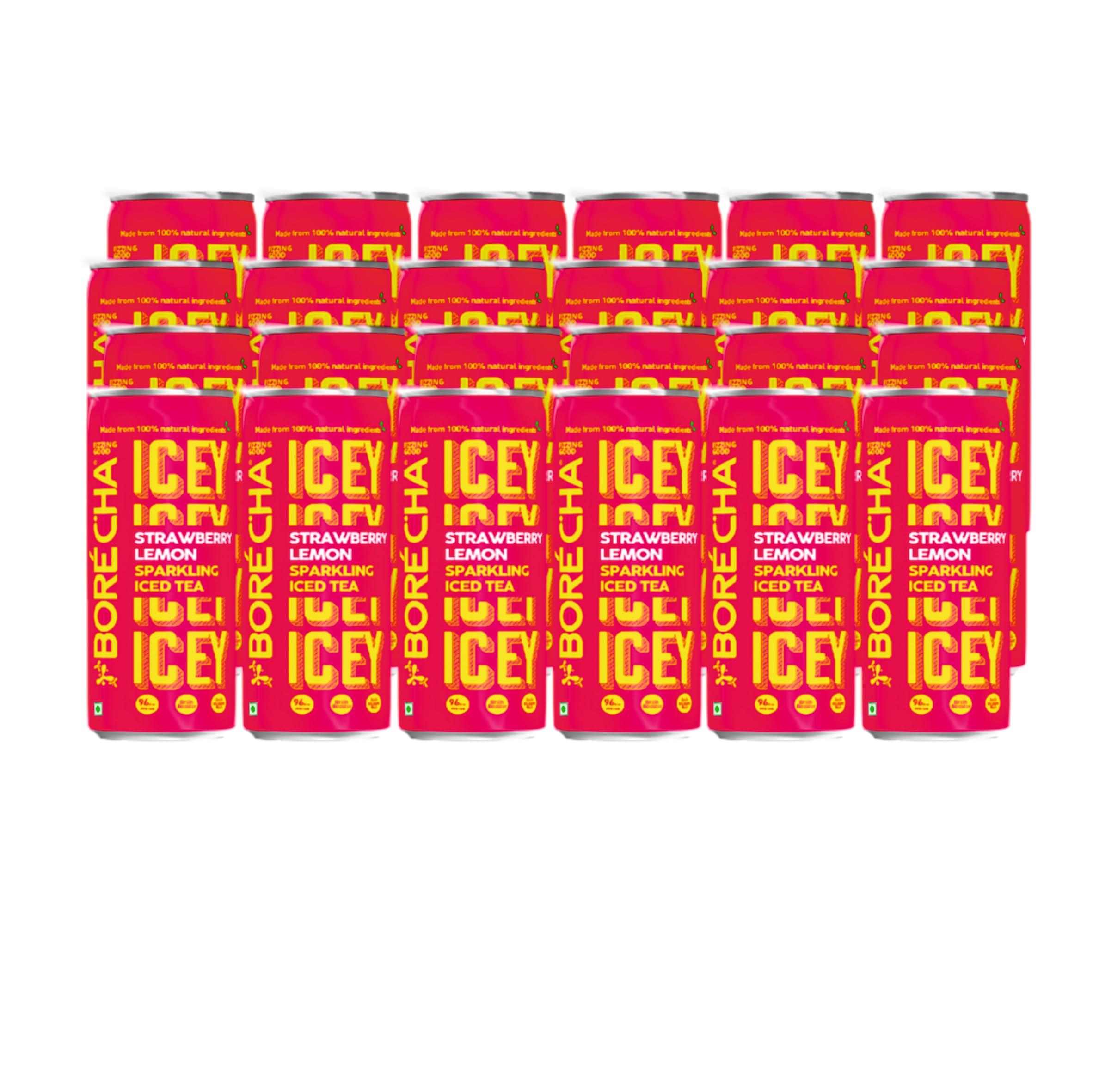 Borécha ICEY Sparkling Iced Tea 330ml | Cold Brewed | Gut Friendly | Gluten free | Natural Functional Beverage | (Strawberry Lemonade, Pack Of 24) (B0CTQMKK35) Amazon Price History, Amazon Price Tracker