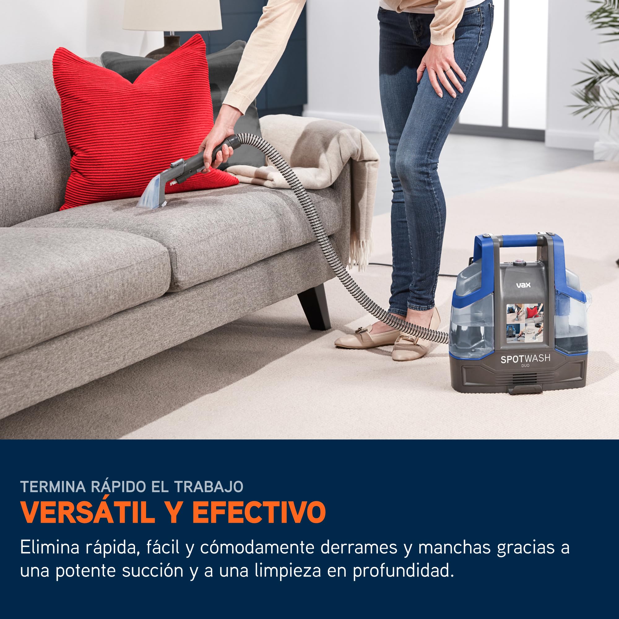 Vax SpotWash Duo Quitamanchas para alfombras y tapicería con herramienta para mascotas, accesorios multi-superficie y solución para limpiar escaleras, sofás, coches y superficies duras