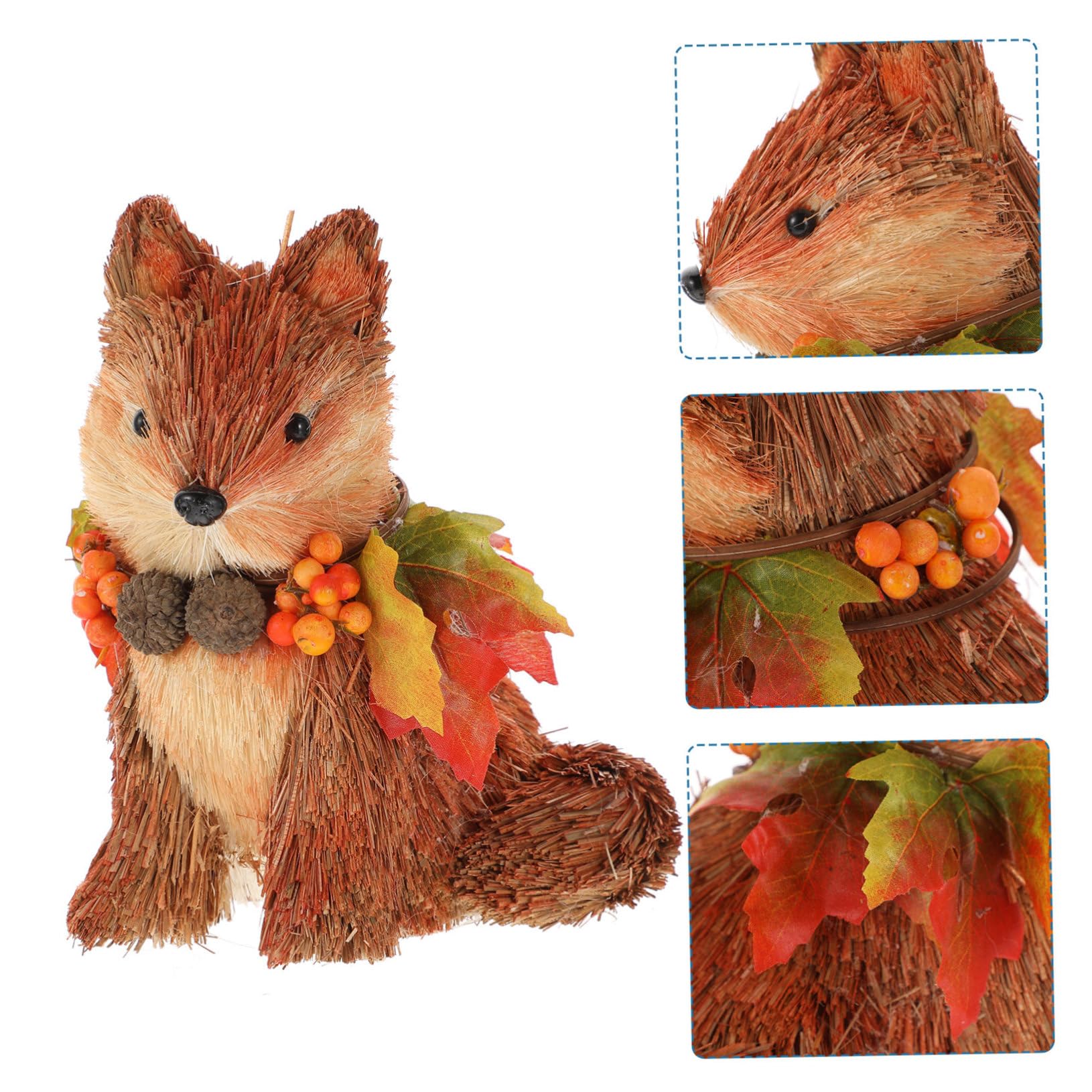 ABOOFAN 2 pcs Capuchin Squirrel Ornament Fox Cupcake Decorating Animal Garden Statue Figurines Fall Table Decor Cupcake Toppers Figures Christmas Garden Desktop Wooden