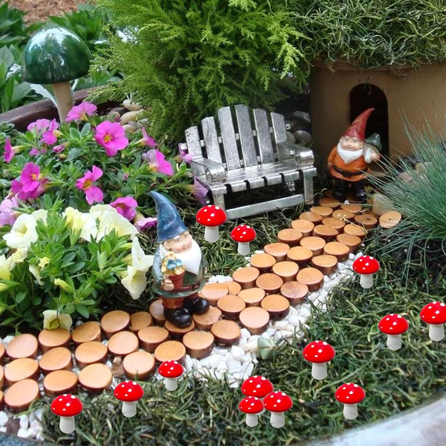 YANGWEN 30 Pezzi Mini Funghi Decorativi - Funghetti in Schiuma per Giardino Fatato, Bonsai e Micro Paesaggio - Decorazioni per Piante, Acquari e DIY