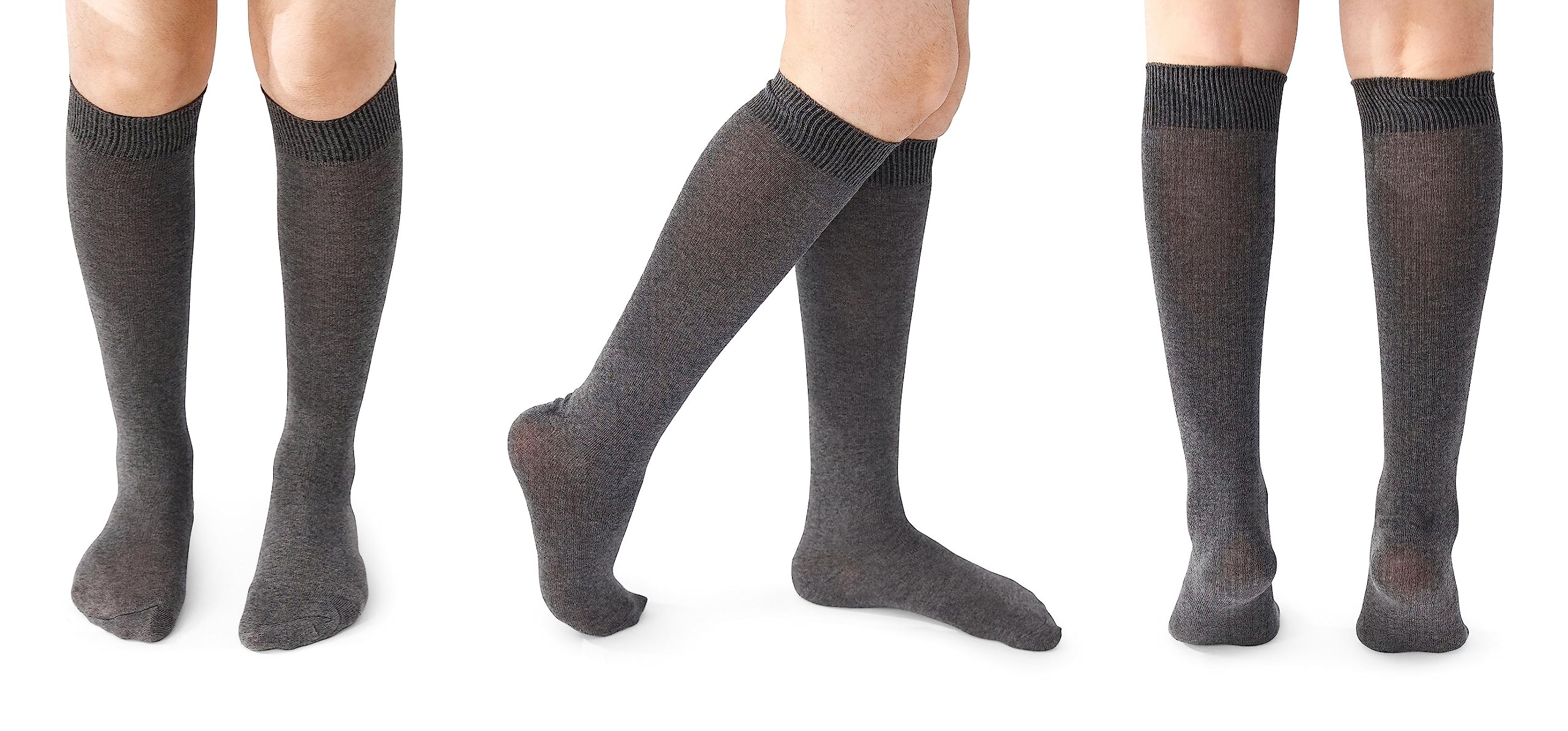 Panzy 5 pares de calcetines escolares de algodón lisos hasta la rodilla para niños y niñas (UK 9-12 (EU 27-30) para 4-7 años, gris)