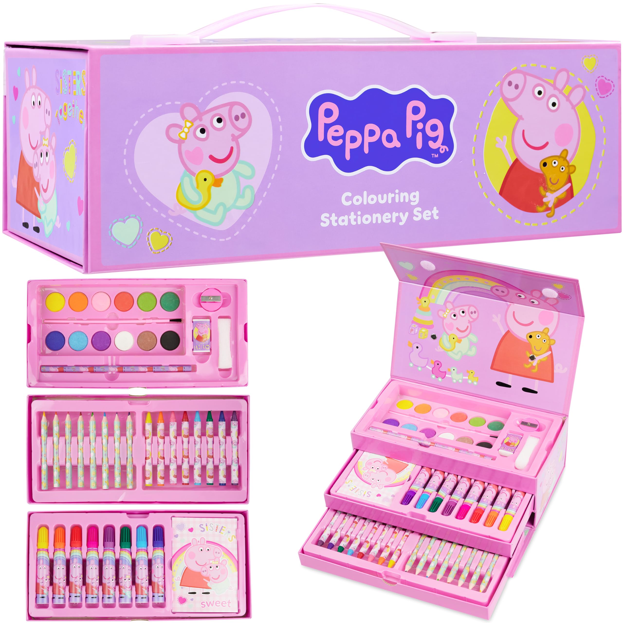 Amazon.com: Peppa Pig Art Case for Girls, Colored Pencils, Crayons