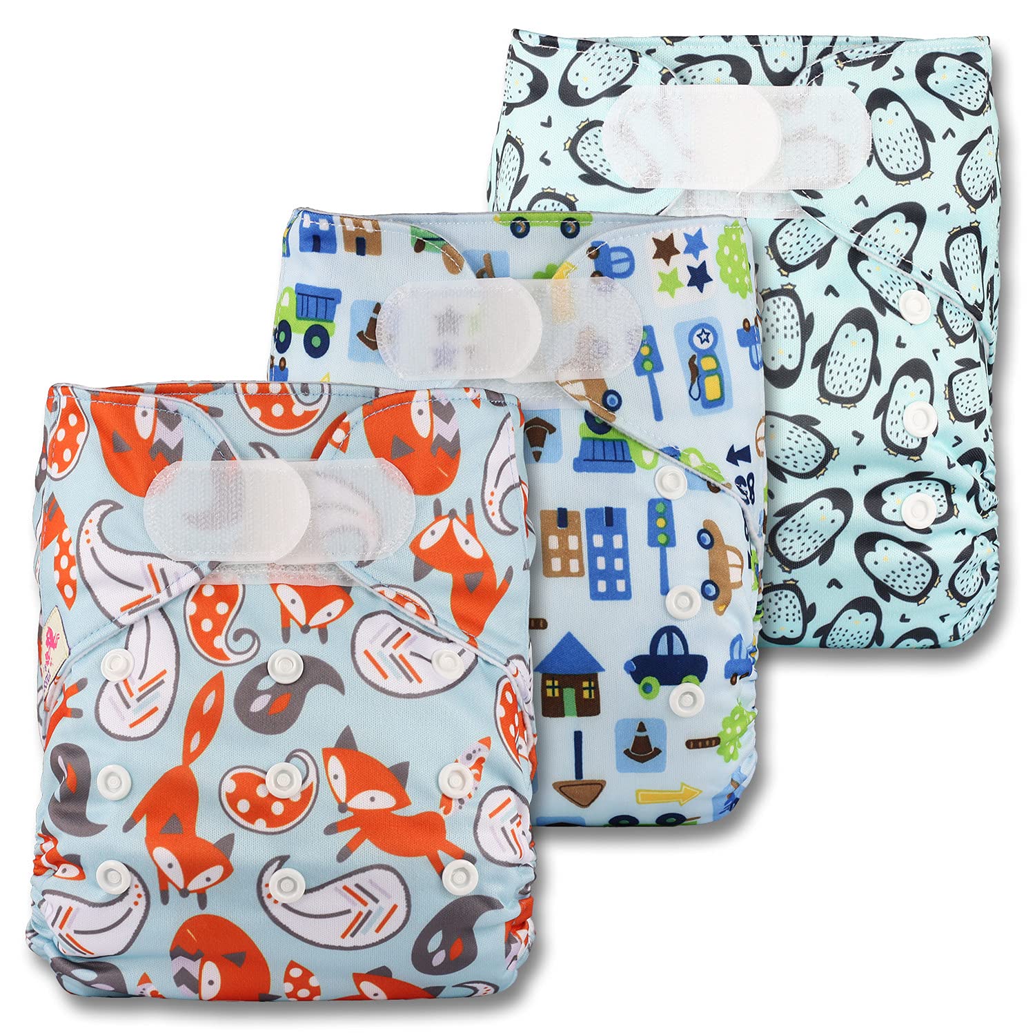 Littles&Bloomz] Baby Washable Reusable Real Cloth STANDARD Hook Loop Pocket Nappy Diaper Cover Wrap Suits Birth To Potty 32302766985
