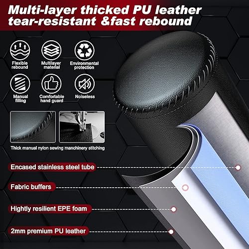 Miniatura 10 de XDDIAS Freestanding Punching Bag, 70'' Heavy Boxing Bag with Suction Cup Stand for Adult Youth Kids, Men Women Stand Kickboxing Bag for Home Office