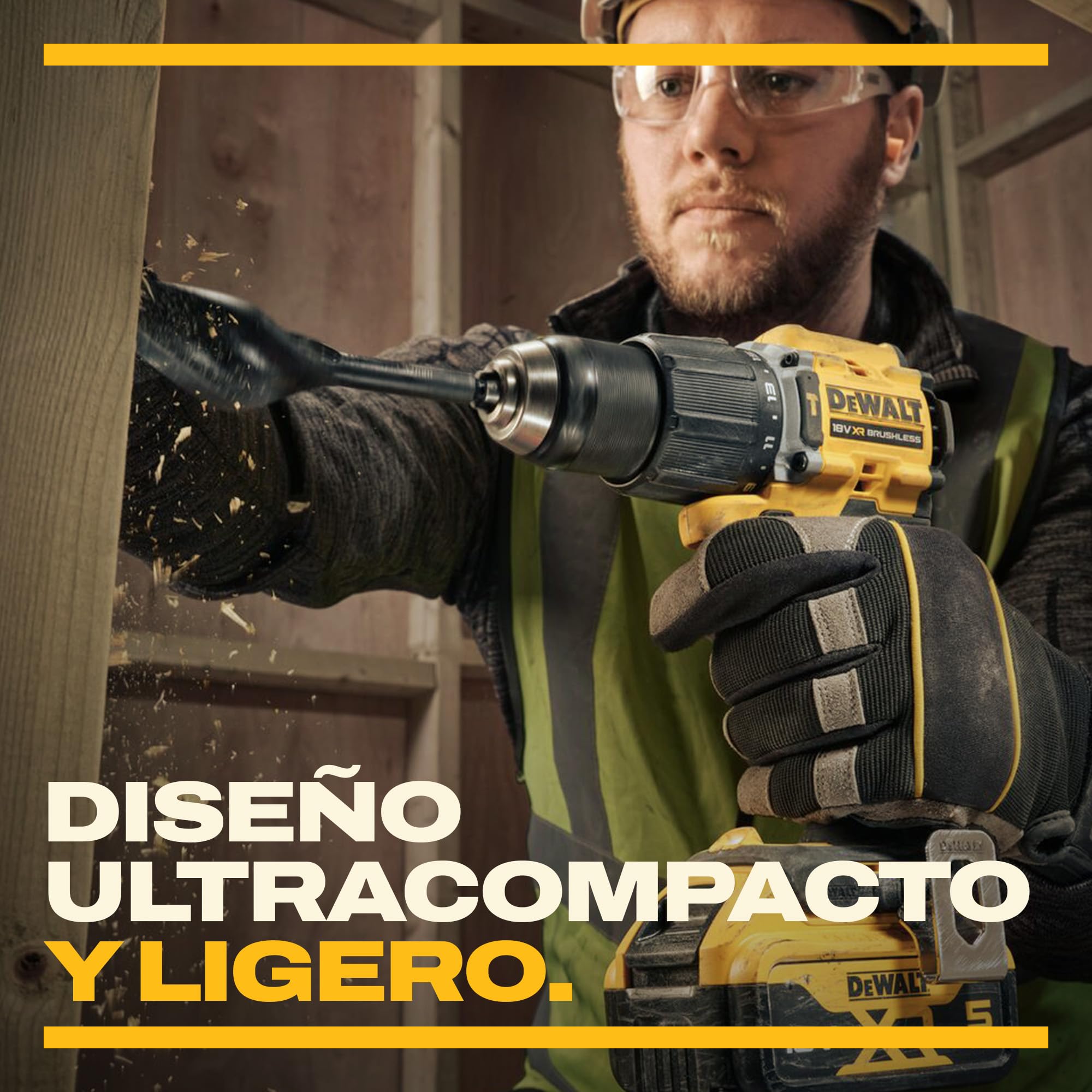 DEWALT Taladro percutor compacto sin escobillas 18V XR con 2 baterías de iones de litio de 5Ah y caja de kit TSTAK, enchufe europeo, DCD799P2T-QW