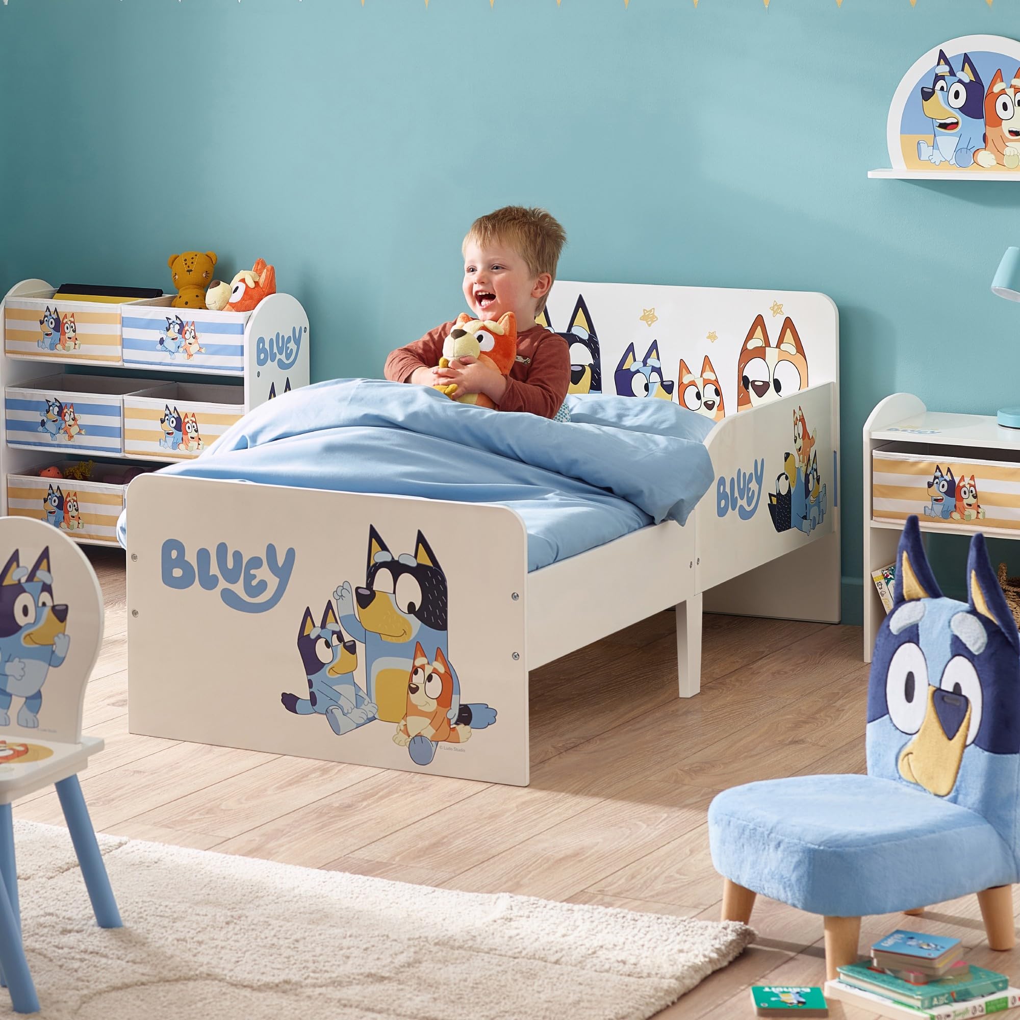 BlueY Lettino per Bambini con sponde in Legno, 70x140cm materasso non incluso