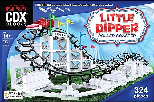 Little Dipper - 324 piezas, juego de ladrillos de construcción, modelo de montaña rusa accionada por gravedad, promueve el aprendizaje STEM