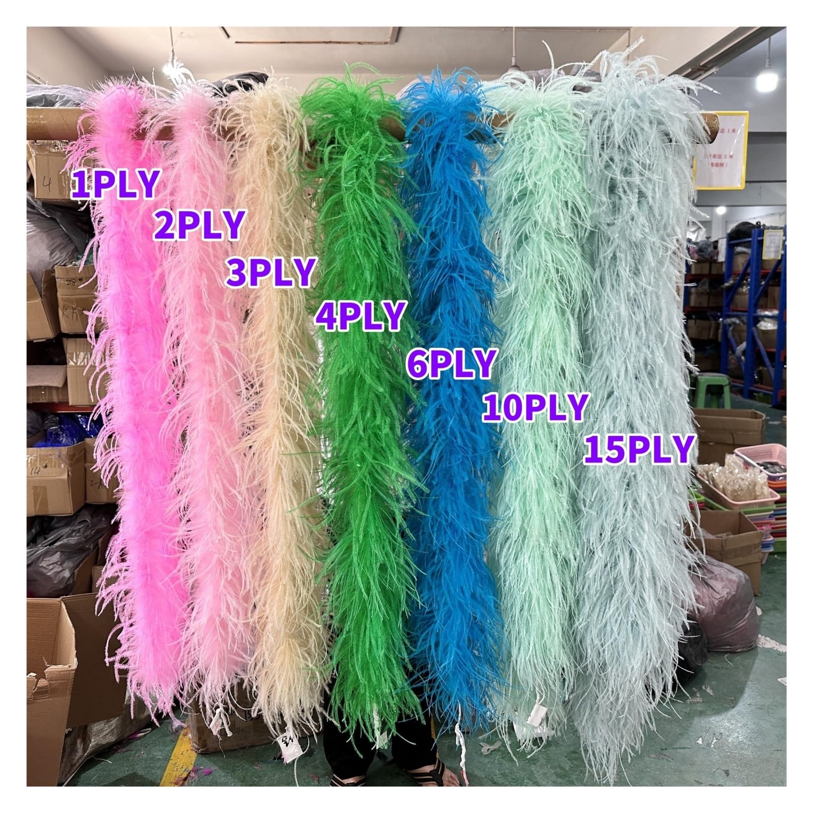 Bunte Federboas Mehrfarbige Straußenfeder-Boa, 2 Meter Straußenfeder-Schal for Party, Damenkleid, Kleidung, DIY-Dekoration, Schal(Pink)