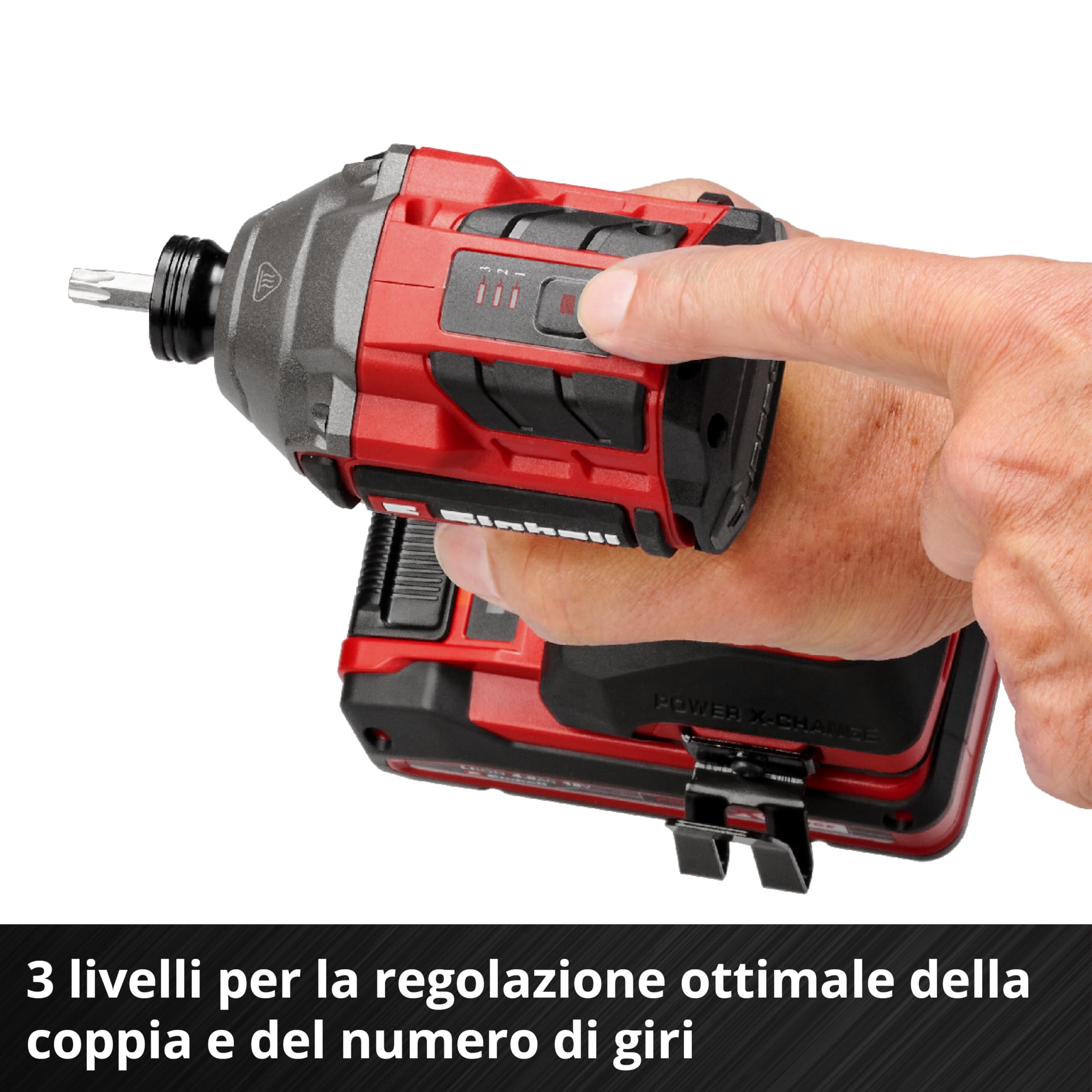Trapano a percussione a batteria Einhell Professional TP-CI 18/250-C Li BL-Solo Power X-Change (18 V, 250 Nm, Brushless, mandrino esagonale, luce LED, batteria esclusa)