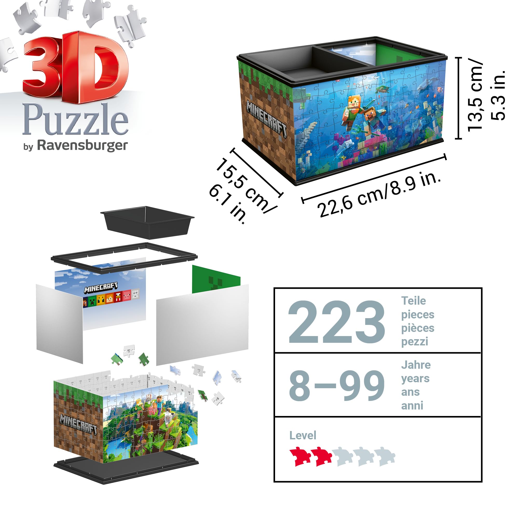 Puzzle 3D Szkatułka Minecraft