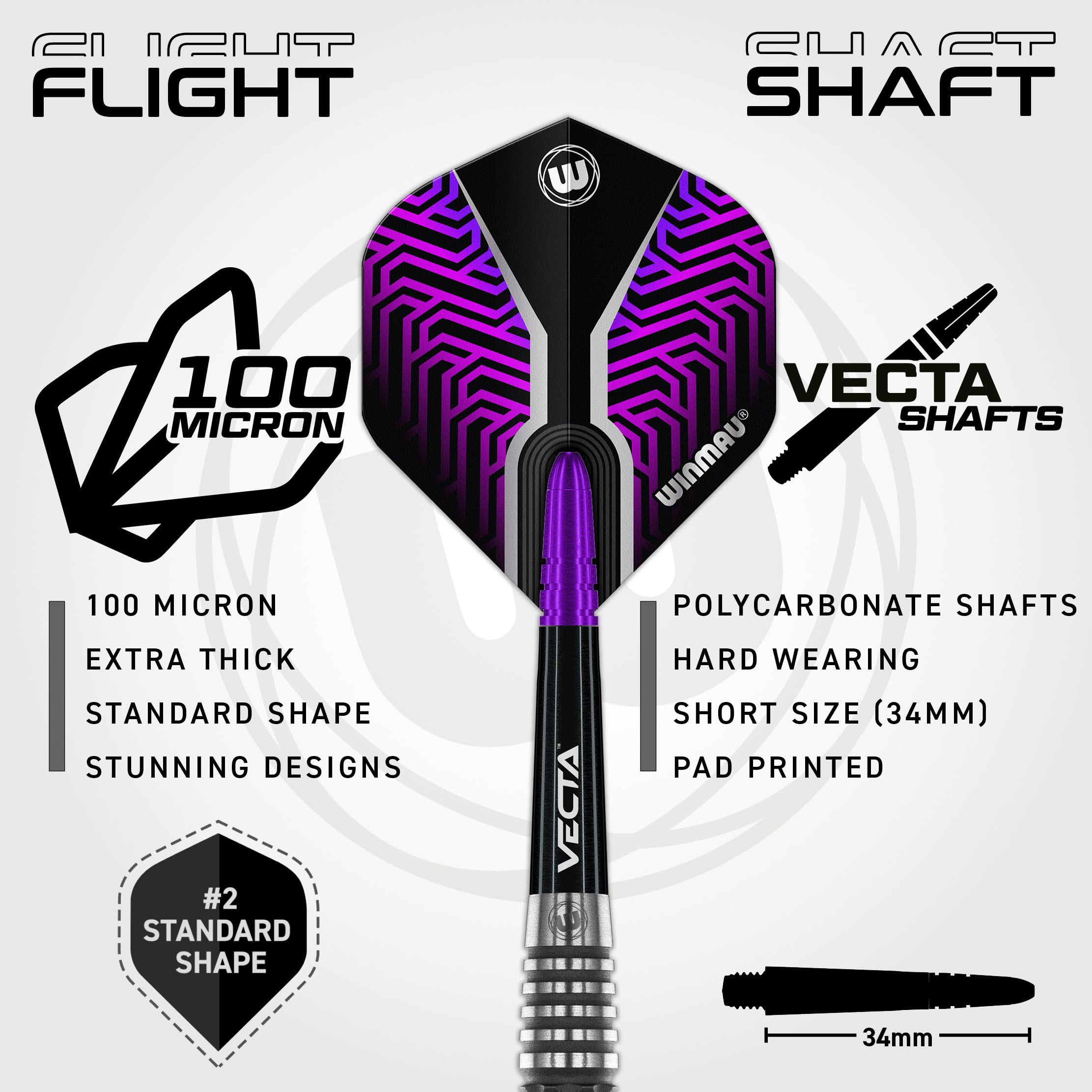 WINMAU Darts Kairos 23g 90% Professional Tungsten Steel Tip Darts Set including Dart Flights and Dart Shafts (Stems) - Image 3
