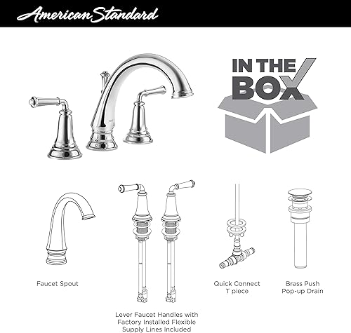 Miniatura 2 de American Standard 7052807.295, Delancey - Grifo de baño de 2 manijas de 8 pulgadas, 1.2 GPM, níquel cepillado