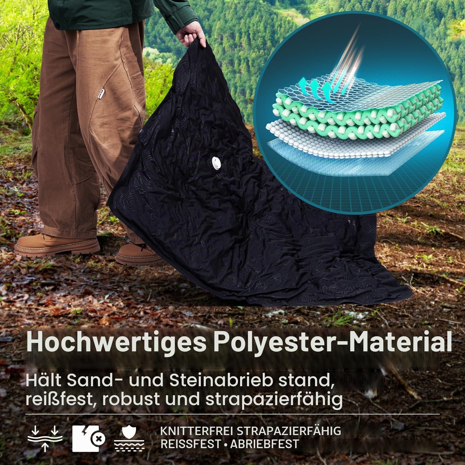 TAILI Vakuumbeutel für Outdoor Reisen, 5 Stück Extra Große, 100 x 74 cm | Wasserdicht, Verschleißfest, Durchstoßfest, Vakuumierbeutel für Reisen, Kleidung, Camping, Aufbewahrungsbeutel