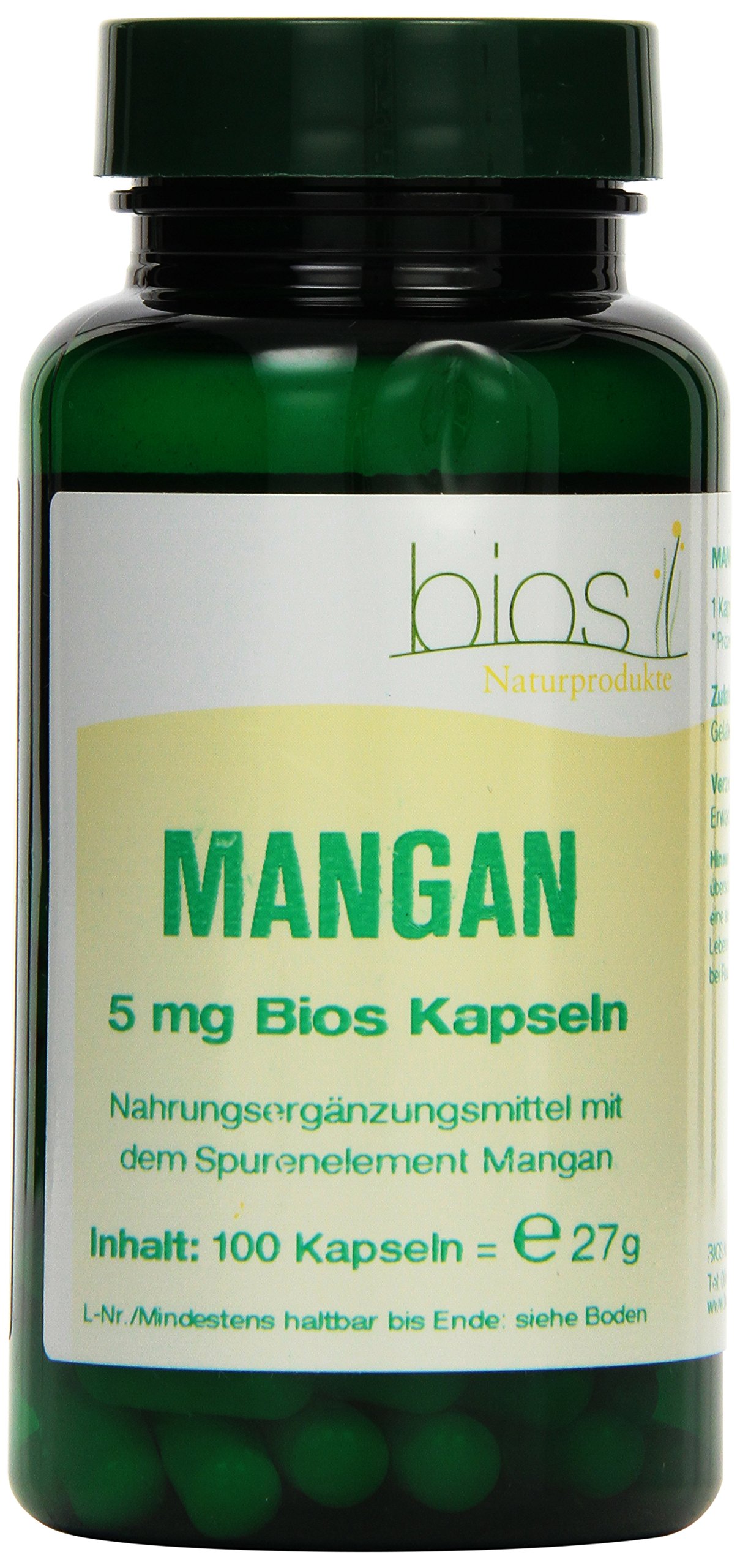 Bios Mangan 5 mg, 100 Kapseln, 1er Pack (1 x 27 g)