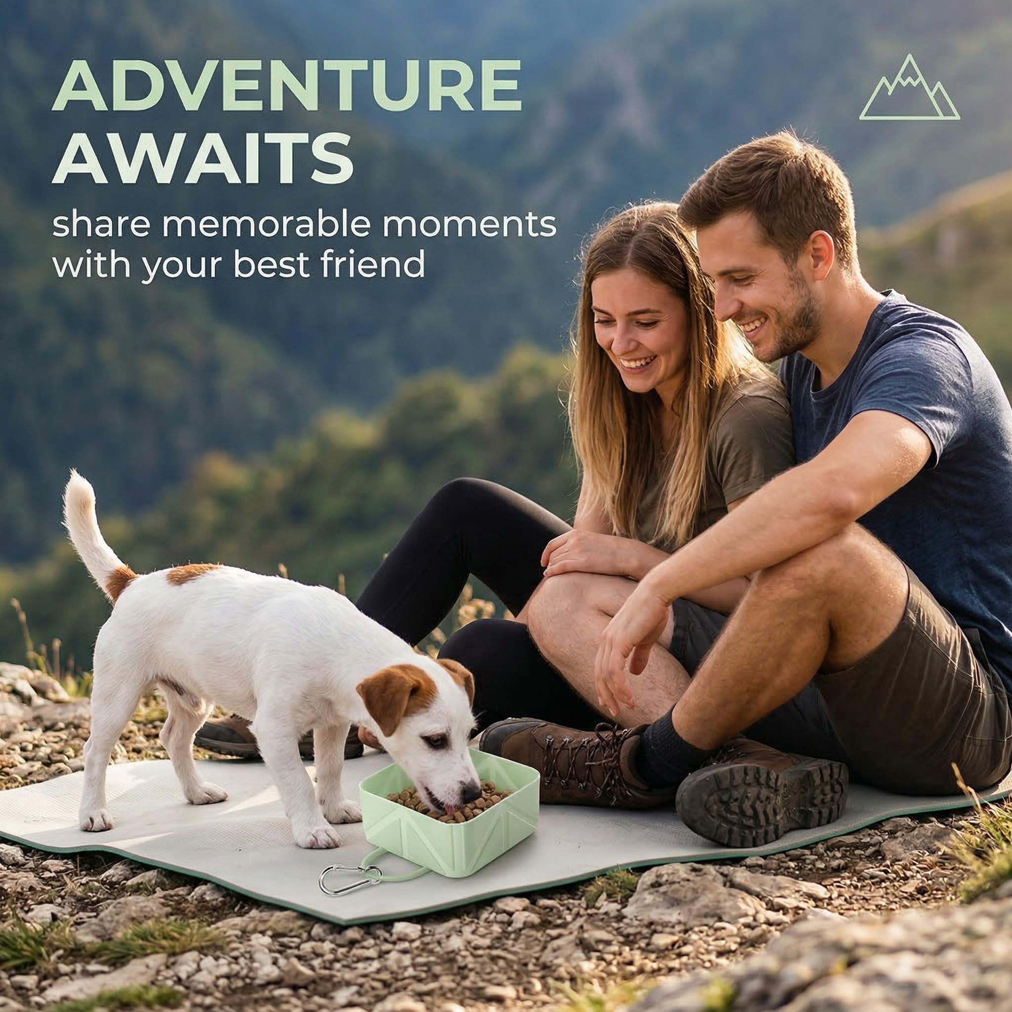 Cuenco plegable para mascotas para viajes y paseos para perros y gatos(verde)
