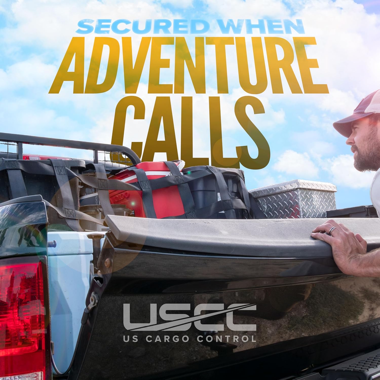 US Cargo Control Cargo Net for Pickup Truck Bed 6.8 FT x 4.2 FT, Adjustable Truck Cargo Net with S-Hooks & Cam Buckles, Fits Long Pickup Beds - Can Also Use in Trailers, Garages, Sheds - Image 2