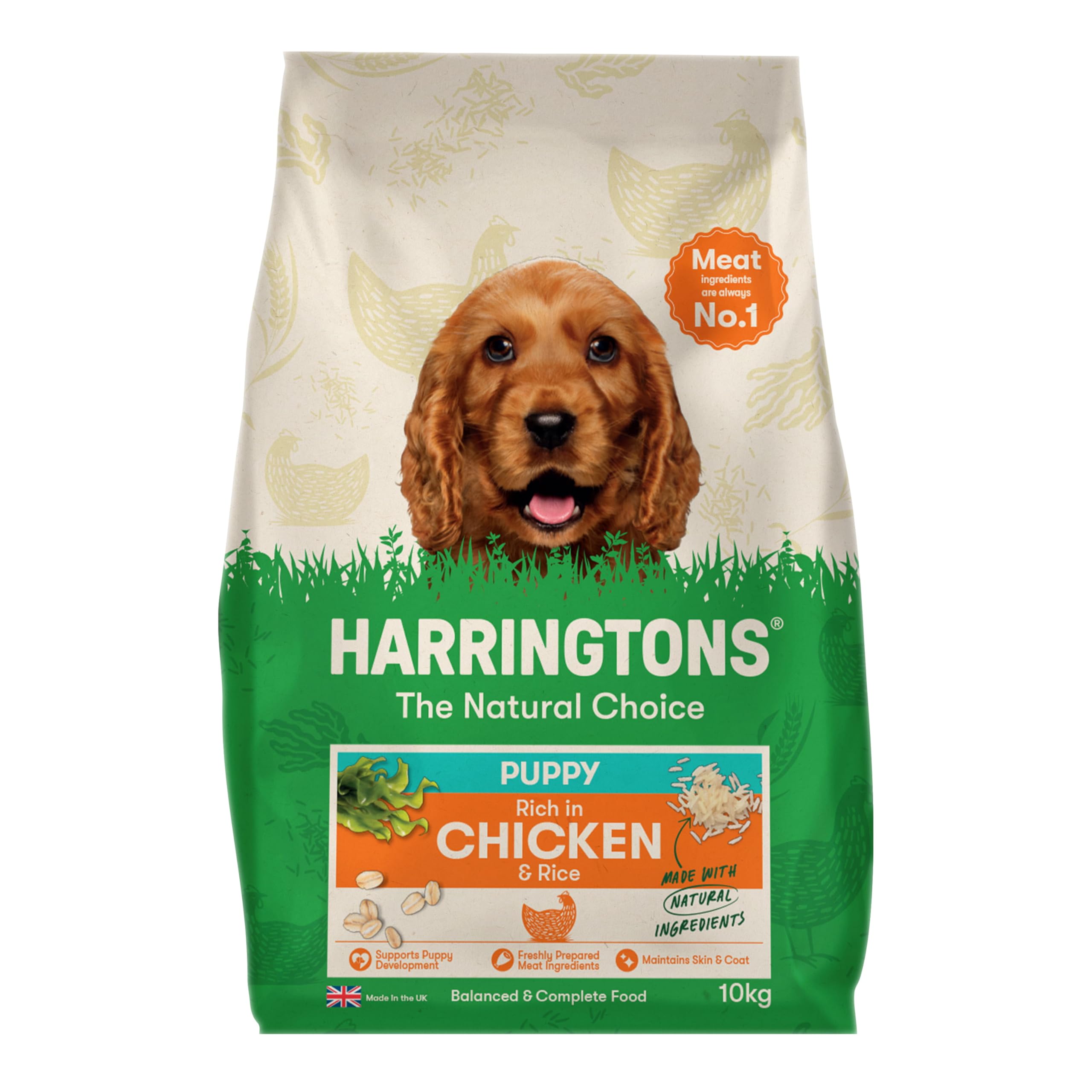 Harringtons Complete Dry Puppy Food Chicken & Rice 10kg - Made with All Natural Ingredients (Packaging may vary)