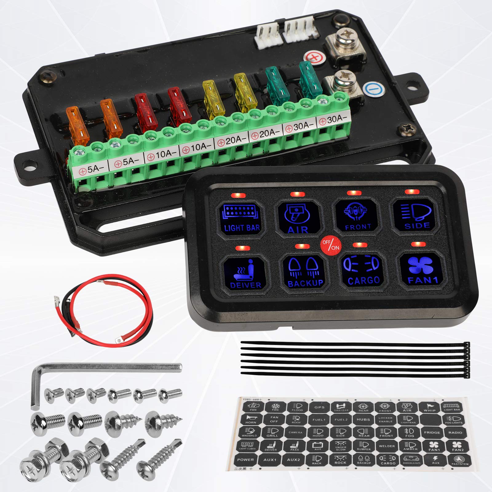 8 Gang Toutch Switch Panel JOYHO Automatic Dimmable Panel, OnOff Led