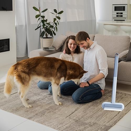 Miniatura 9 de Removedor de pelo de mascotas para muebles, herramienta multifuncional reutilizable de 17 pulgadas para eliminar el pelo de gatos y perros, mango
