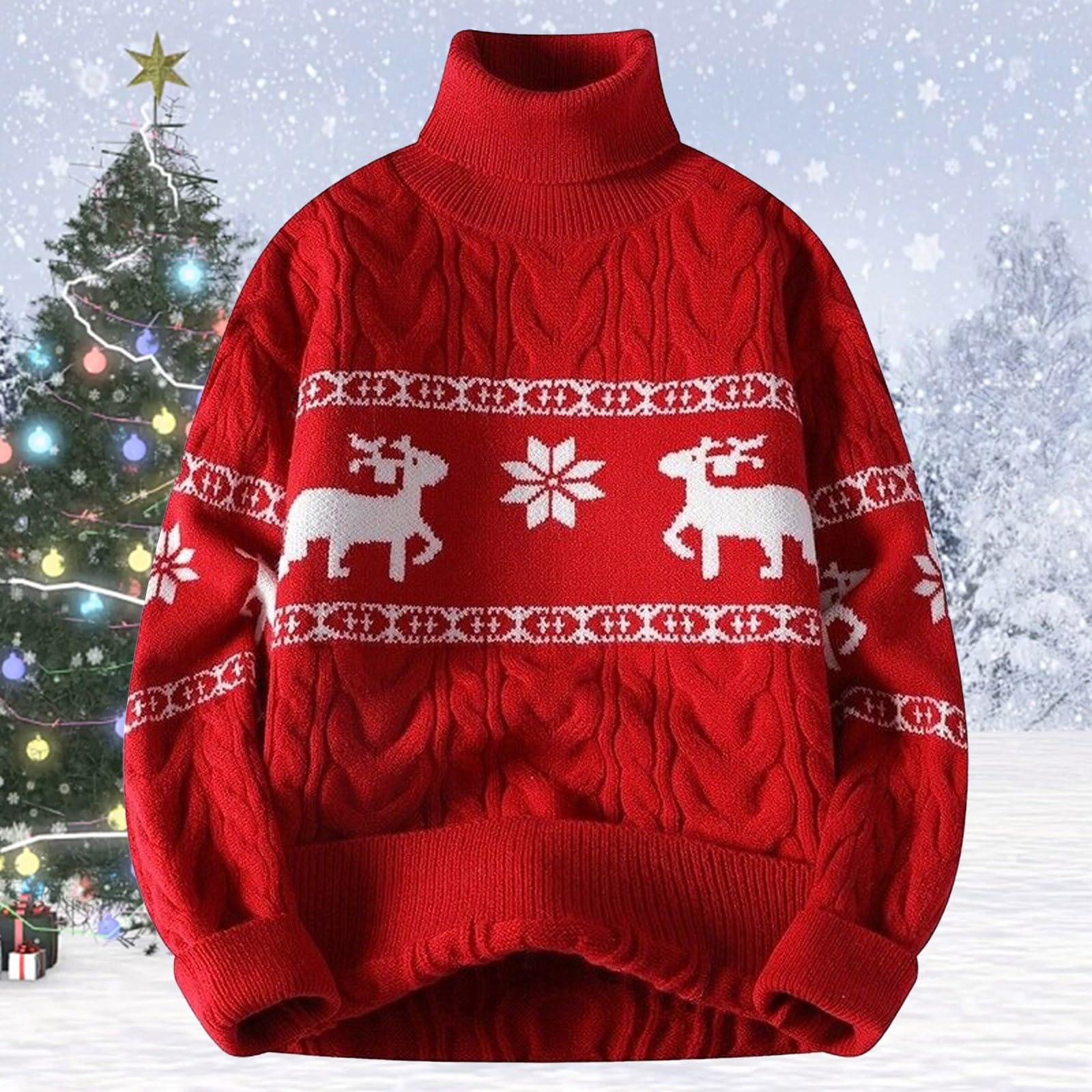 Jerseys Navideños Para Hombre, Jerseis. Hombre Otoño Cuello Redondo Divertido Christmas Jersey De Navidad Cuello Redondo Jersey De Punto Con Copo De Nieve Ideal Para Fiestas Y Regalos Navideños