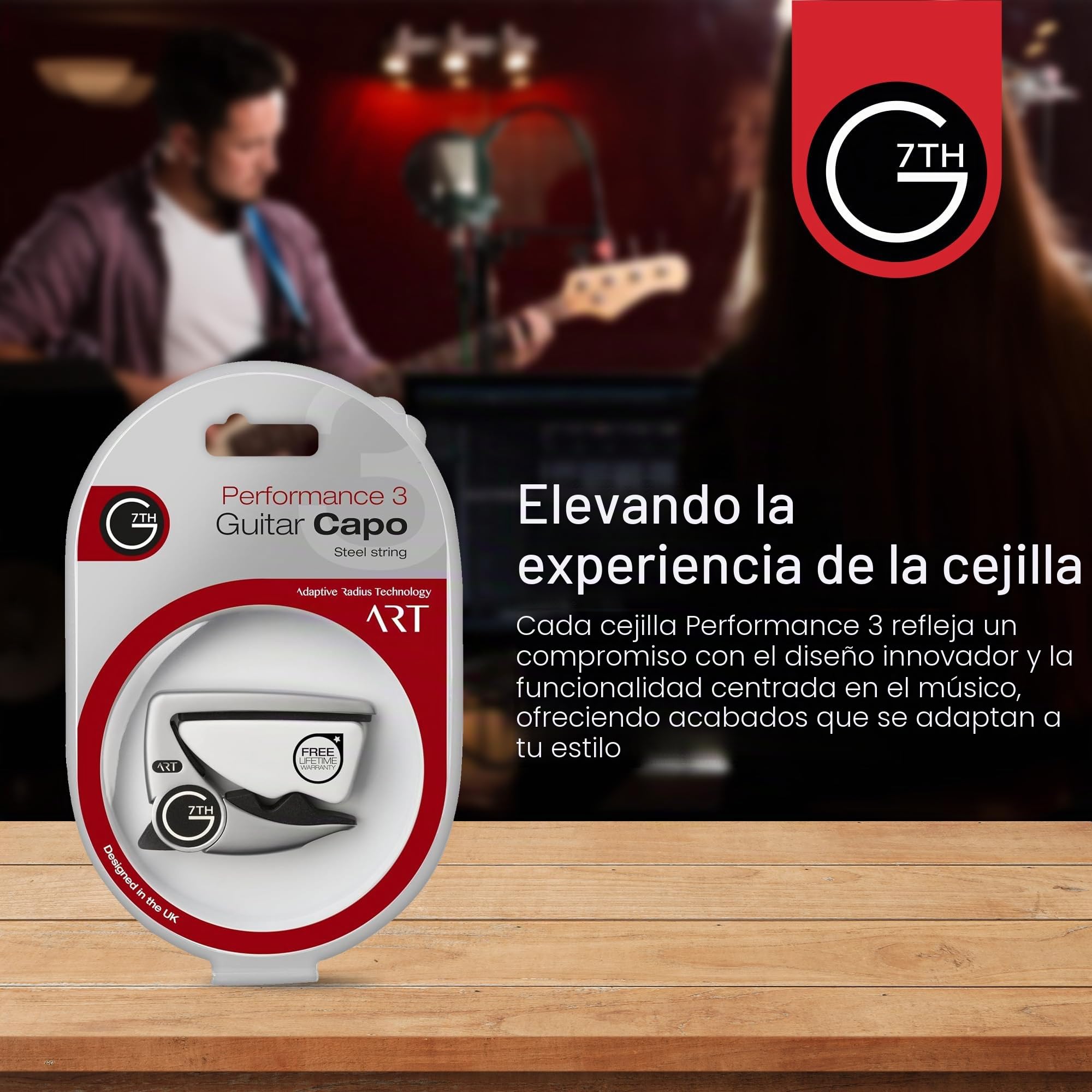 G7th Performance 3 Capo Guitarra Plata – Control de Tensión Revolucionario – Tecnología de Radio Adaptativo (ART) – El Capo de Guitarra Galardonado – Diseñado en el Reino Unido