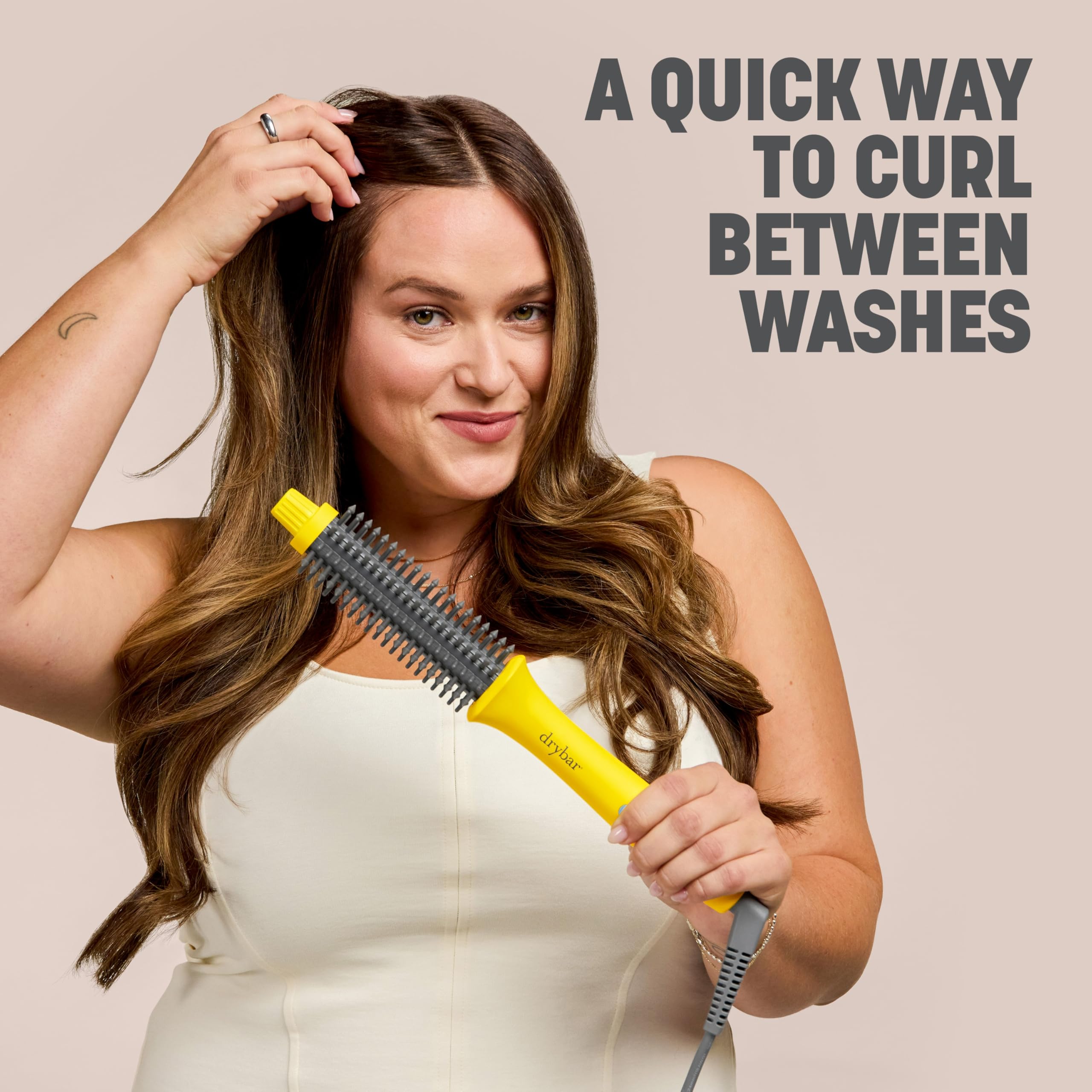 Drybar The Curl Party Heated Curling Round Brush – Salon Curling Wand with Long-Lasting, Shiny Results