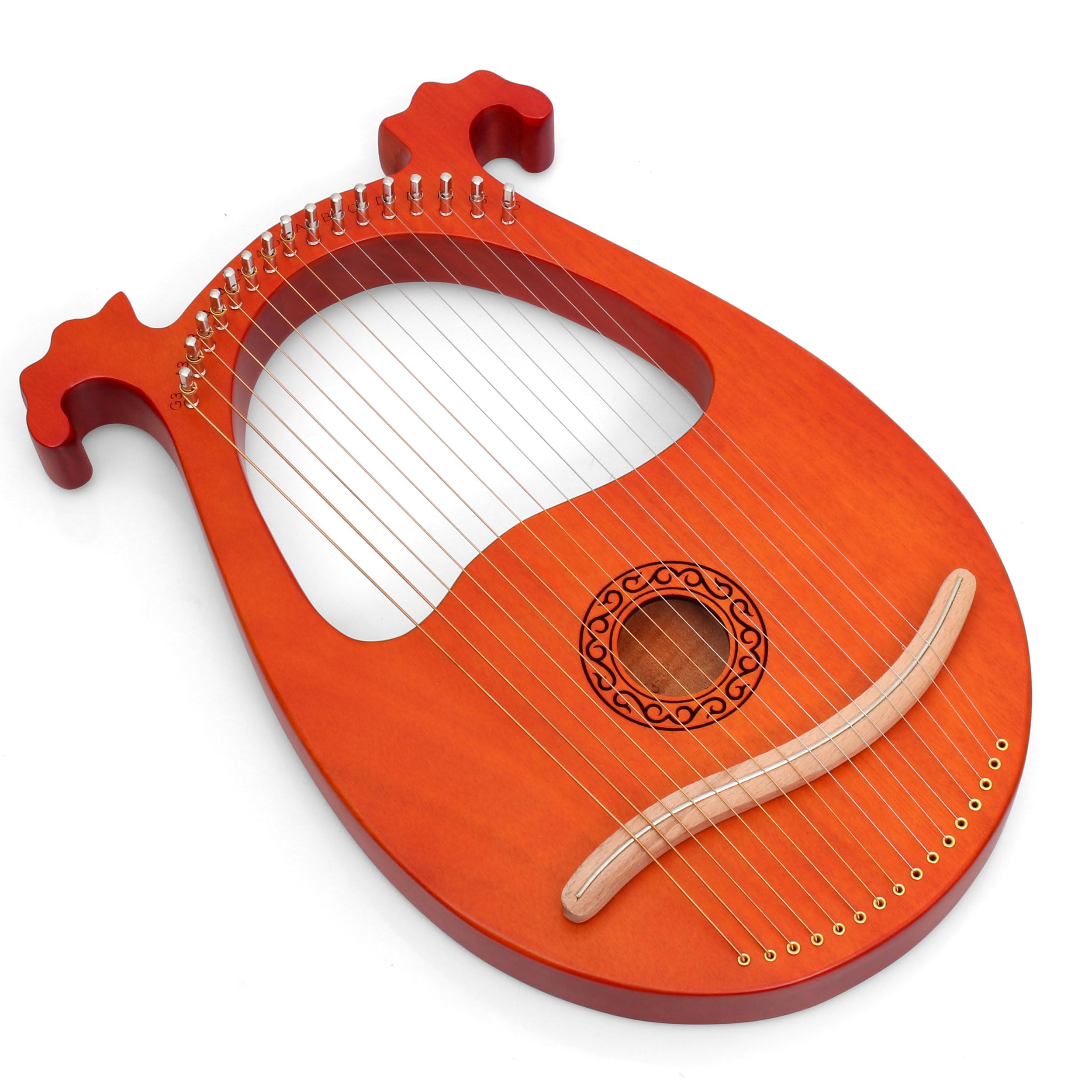 Arpa Lira 16 Corde In Mogano Arpa Piccola Strumento Musicale Lyres Lyre Harp Con Chiave Di Tunning, Tutorial Musicale, Corda di Ricambio, Plettri, Panno di Pulizia, Marrone, Antlered
