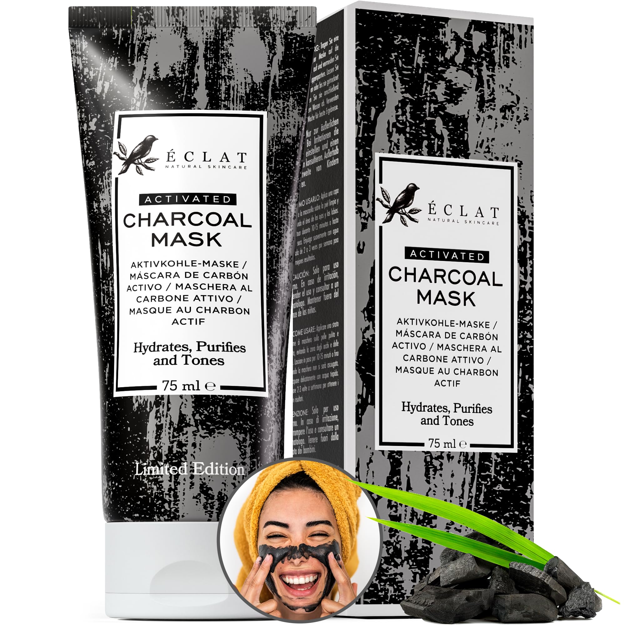 DETOXIFYING Charcoal Blackhead Peel Off Face Mask - Black Head Remover Mask for Face with Kaolin+Bentonite Clay, Organic Blackhead Removal Face Masks, Skincare Face Care Kit Pore Mask, Blackhead Extra