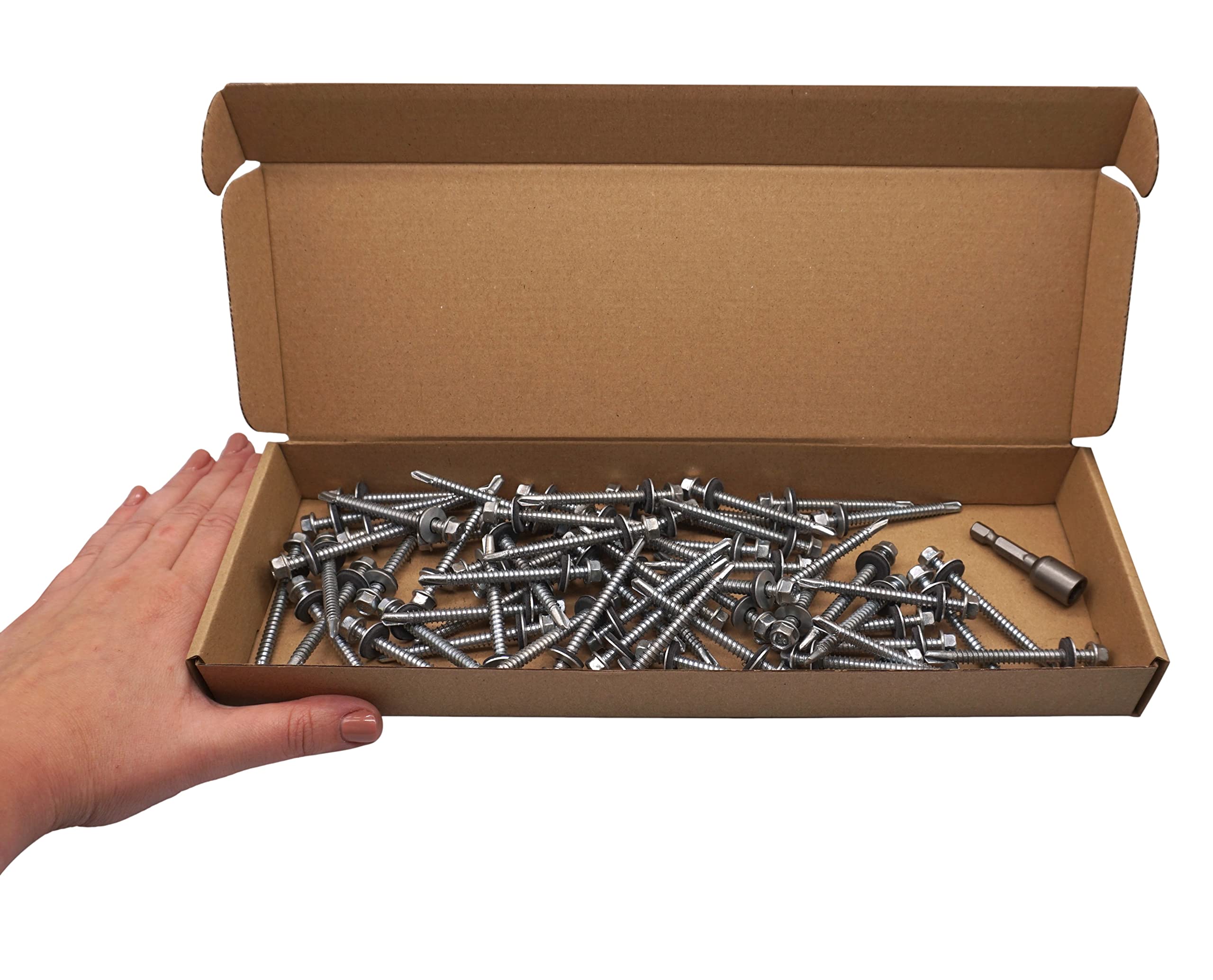 5,5 X 32 Mm Selbstbohrende TEK-Schrauben – Sechskant, 12G, Zink, Für Dach & Fassade