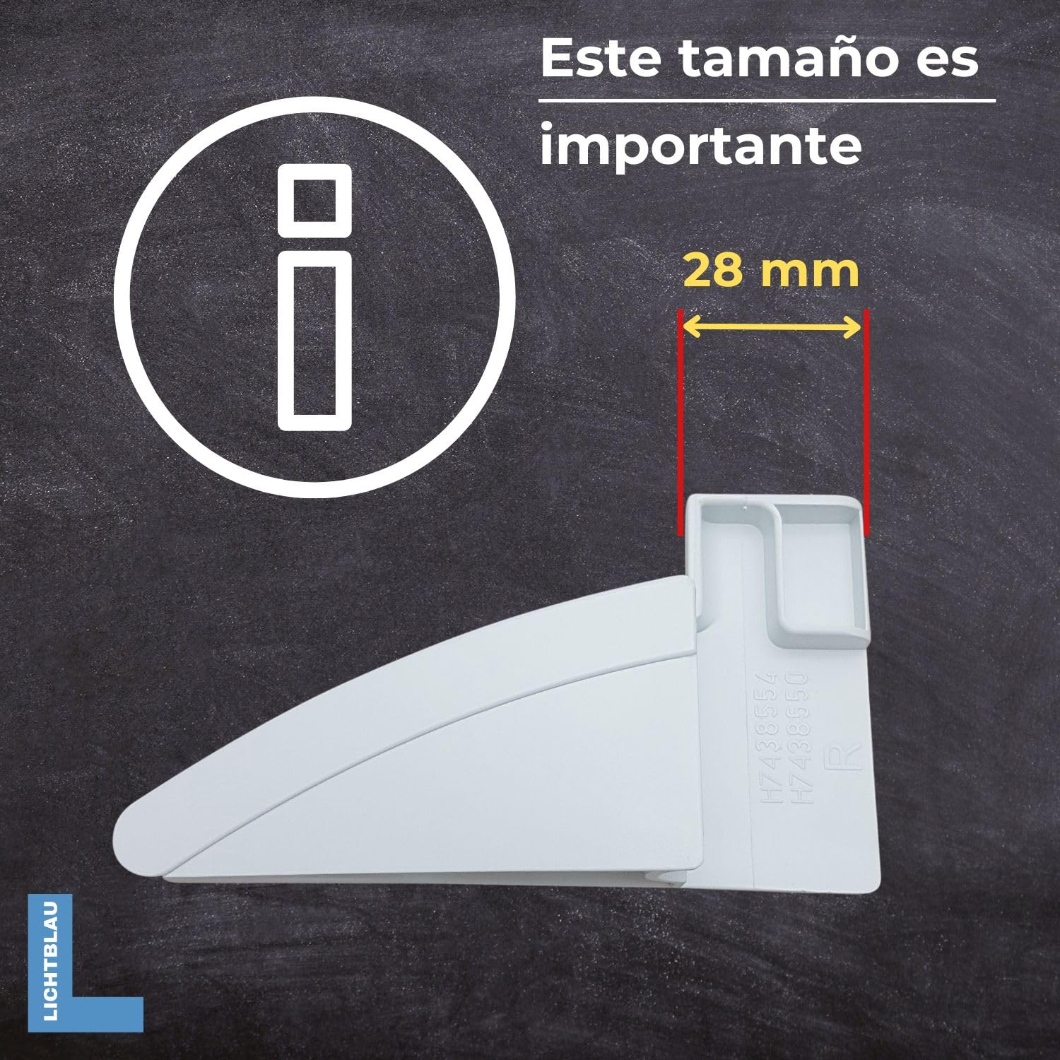 Lichtblau Juego de paneles laterales portabotellas 28 mm derecho 7438550 + izquierdo 7438548 I Liebherr recambios frigoríficos para accesorios portabotellas 7427333 7427329 7438552 7438554