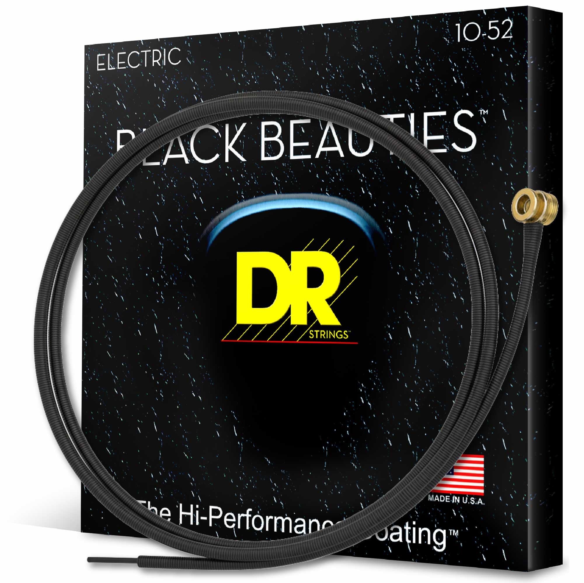 Electric Guitar Strings, Black Beauties-Black Coated, 10-52 (BKE-10/52)