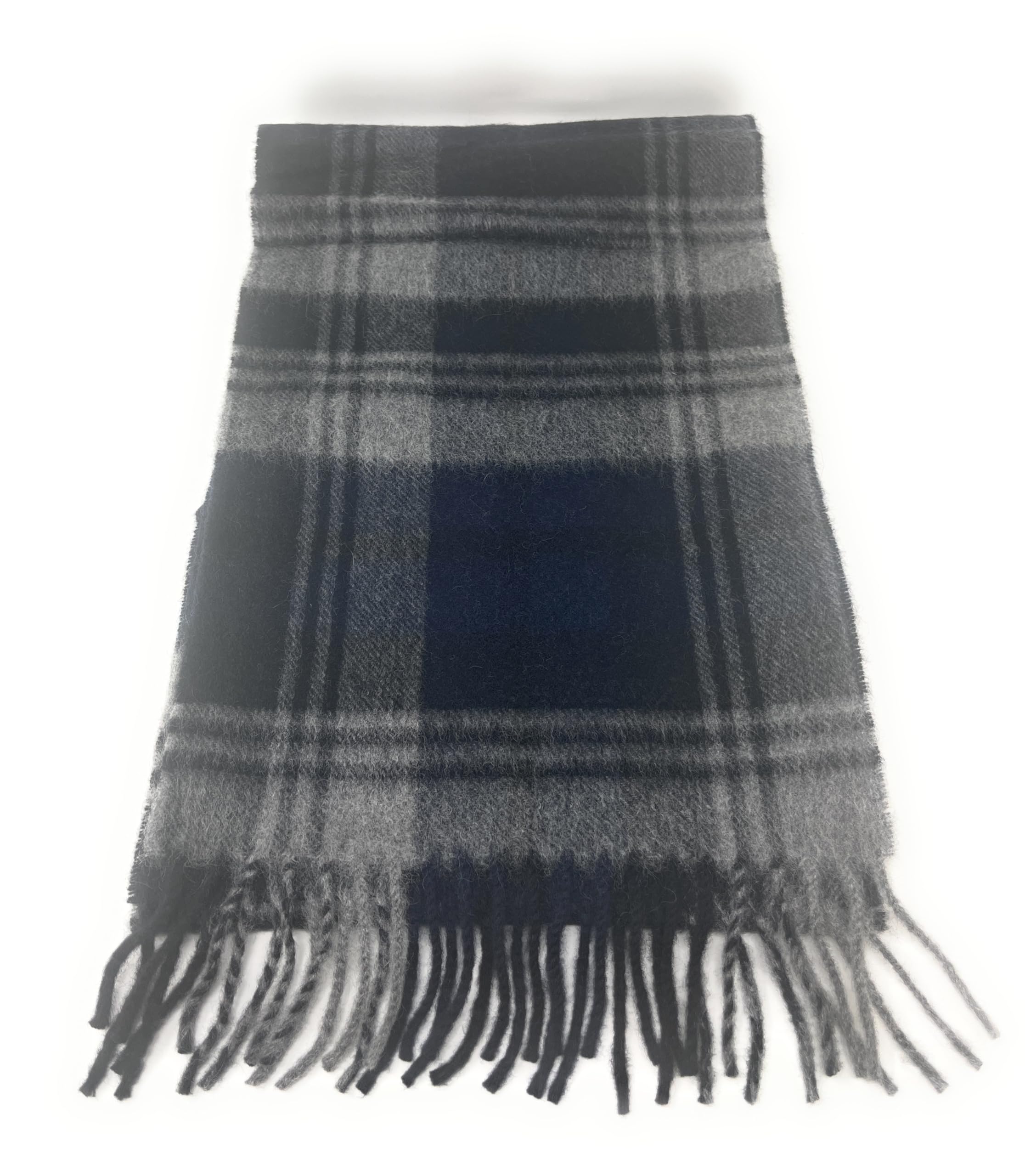 Sciarpa in 100% puro cashmere – leggero secondo – nero e grigio a quadri/plaid