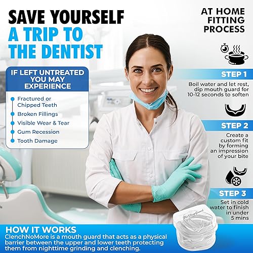 Miniatura 4 de Protector bucal para apretar los dientes por la noche [Paquete de 4, tamaño pequeño - Mujeres] - Protectores nocturnos personalizados para rechinar